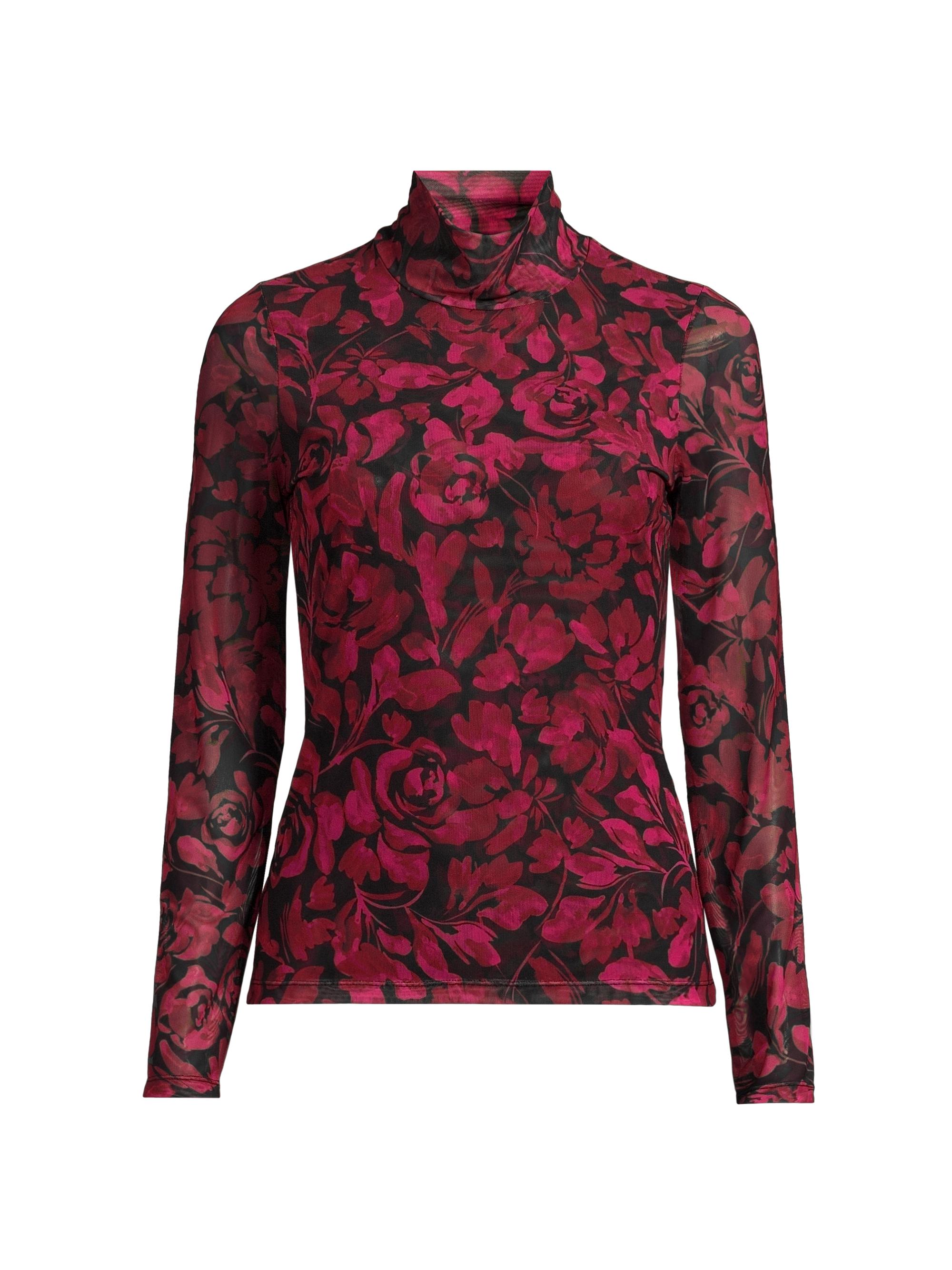 Johnny Was Women's Rebecca Mesh Mock-Turtleneck Shirt - Celebrate