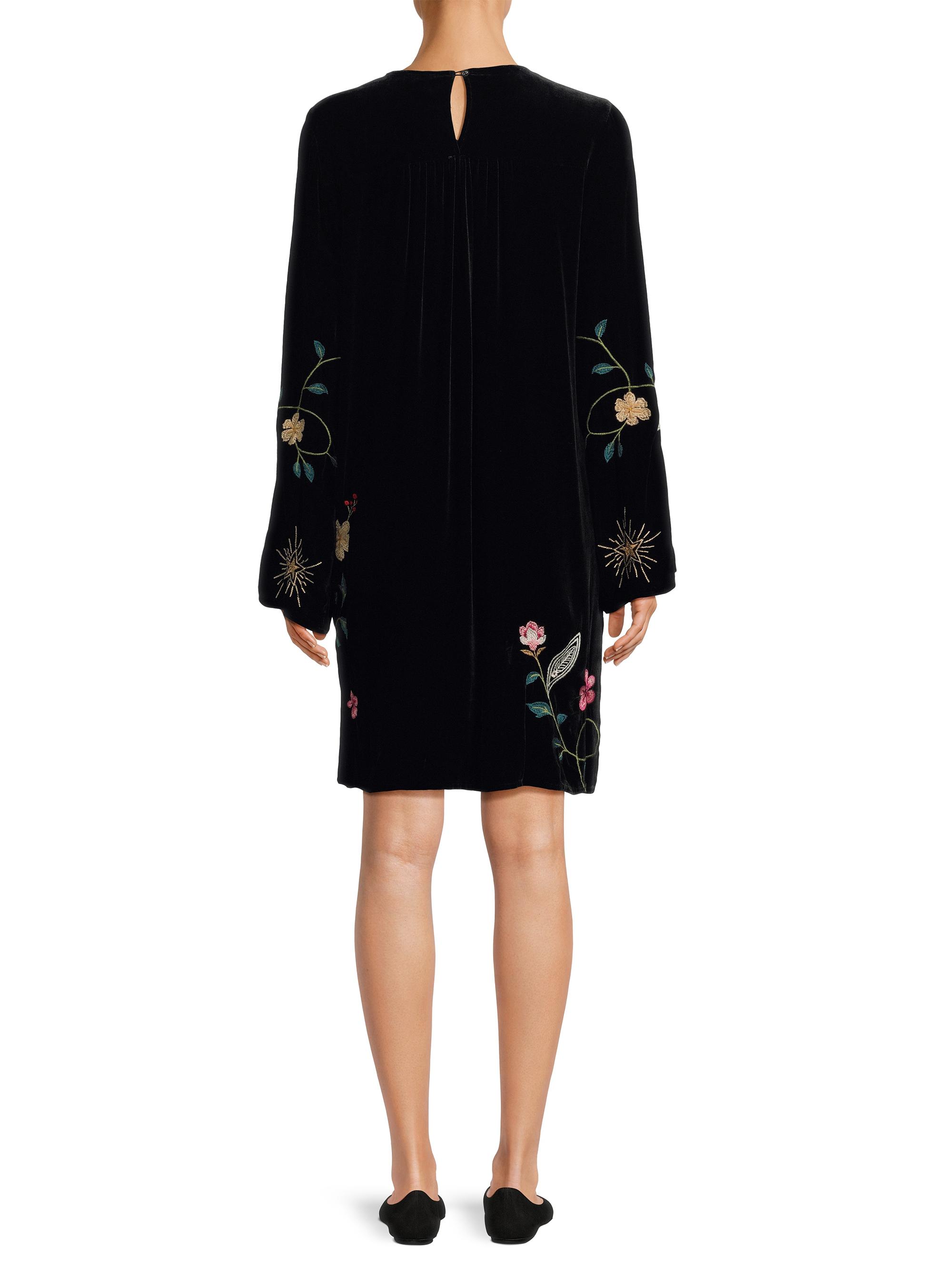 Johnny Was Rhoda Embroidered Velvet Midi-Dress | Saks Fifth Avenue