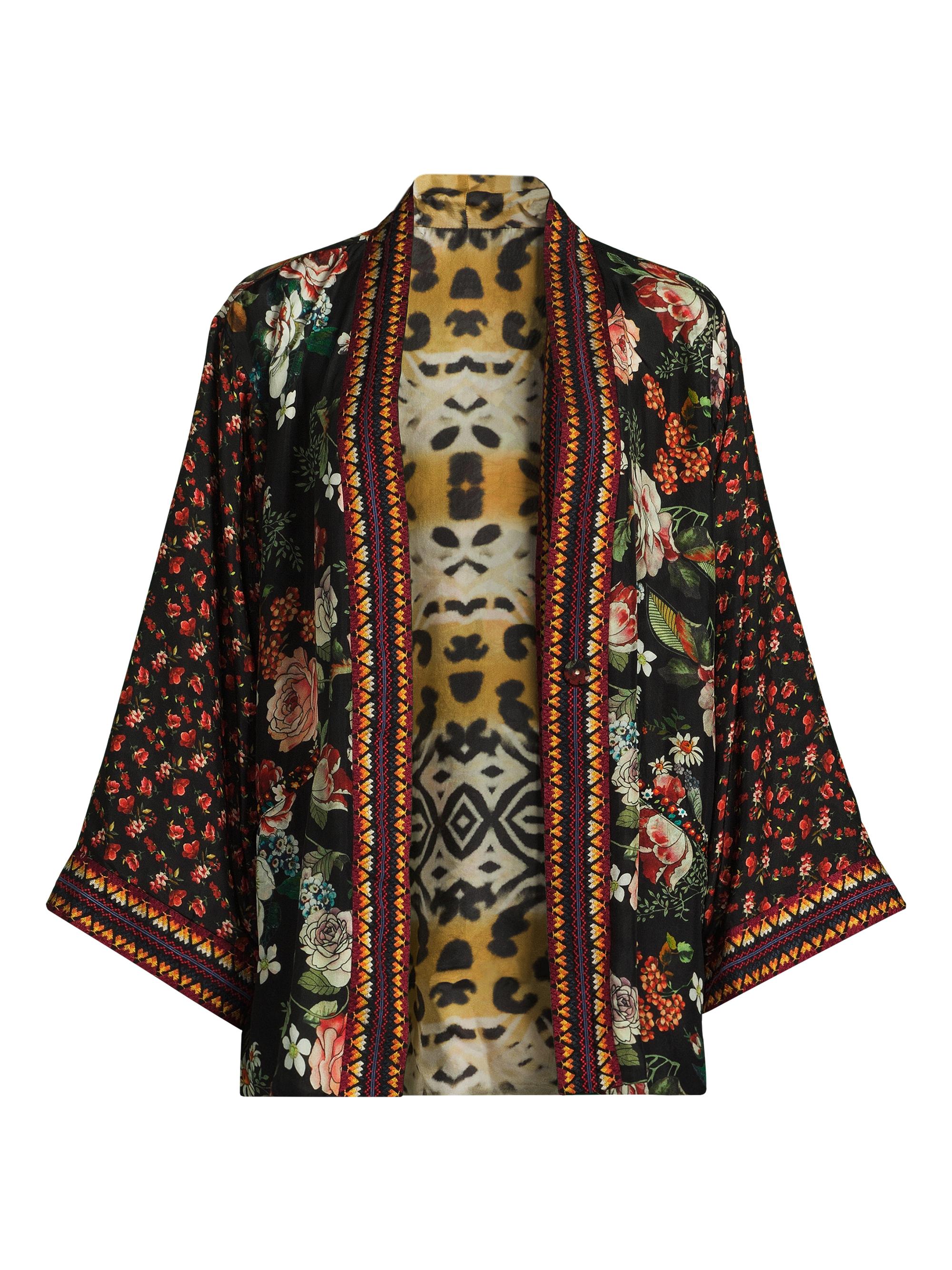 Johnny Was Women's Attar Printed Silk Reversible Kimono-Style Jacket - Attar