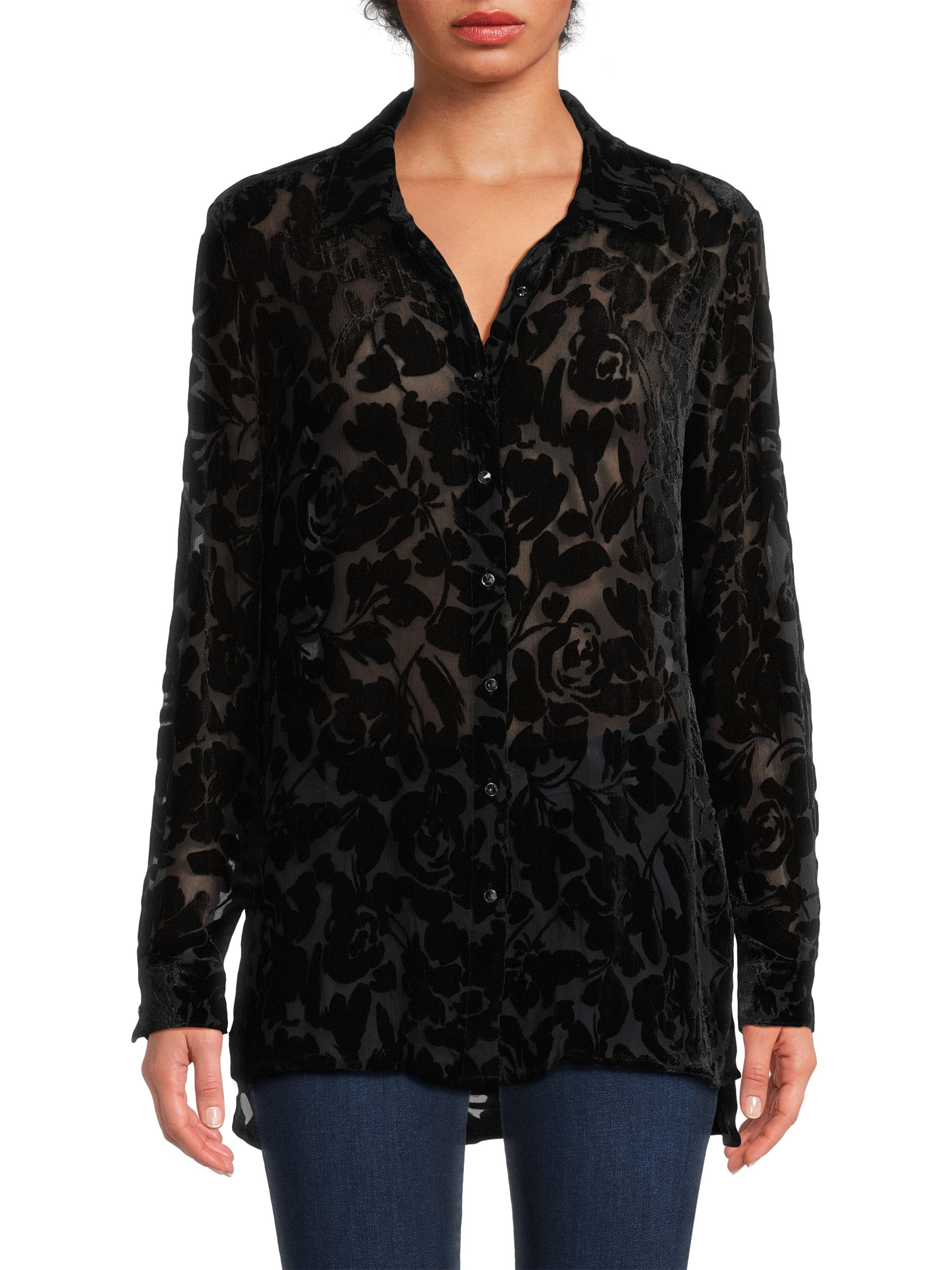 Johnny Was Axelle Floral Velvet Burnout Shirt | Saks Fifth Avenue