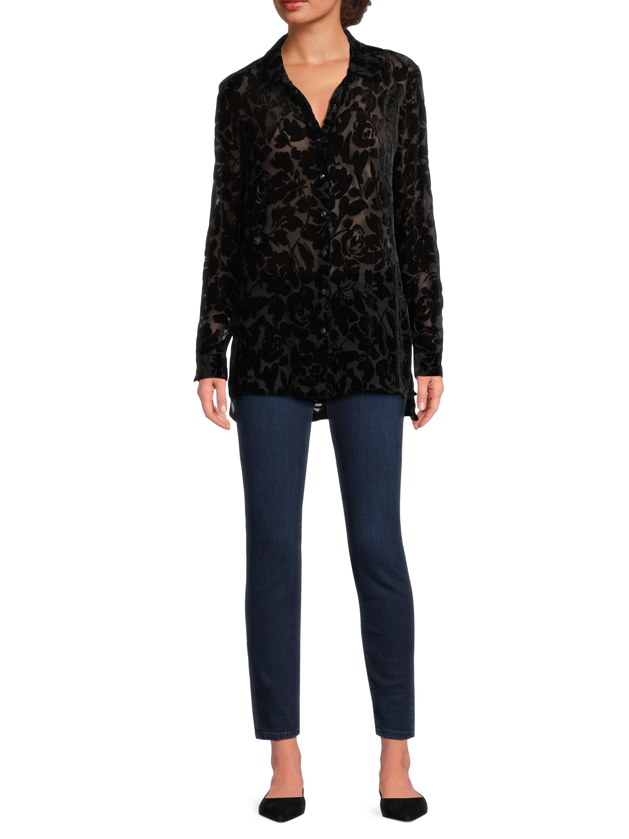 Johnny Was Axelle Floral Velvet Burnout Shirt | Saks Fifth Avenue
