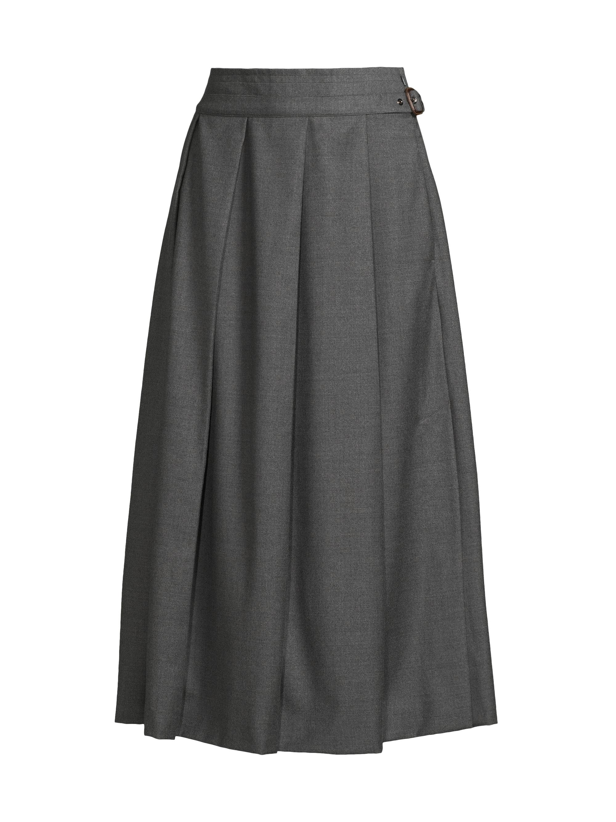 Weekend Max Mara Women's Palk Pleated Wool Midi-Skirt - Medium Grey
