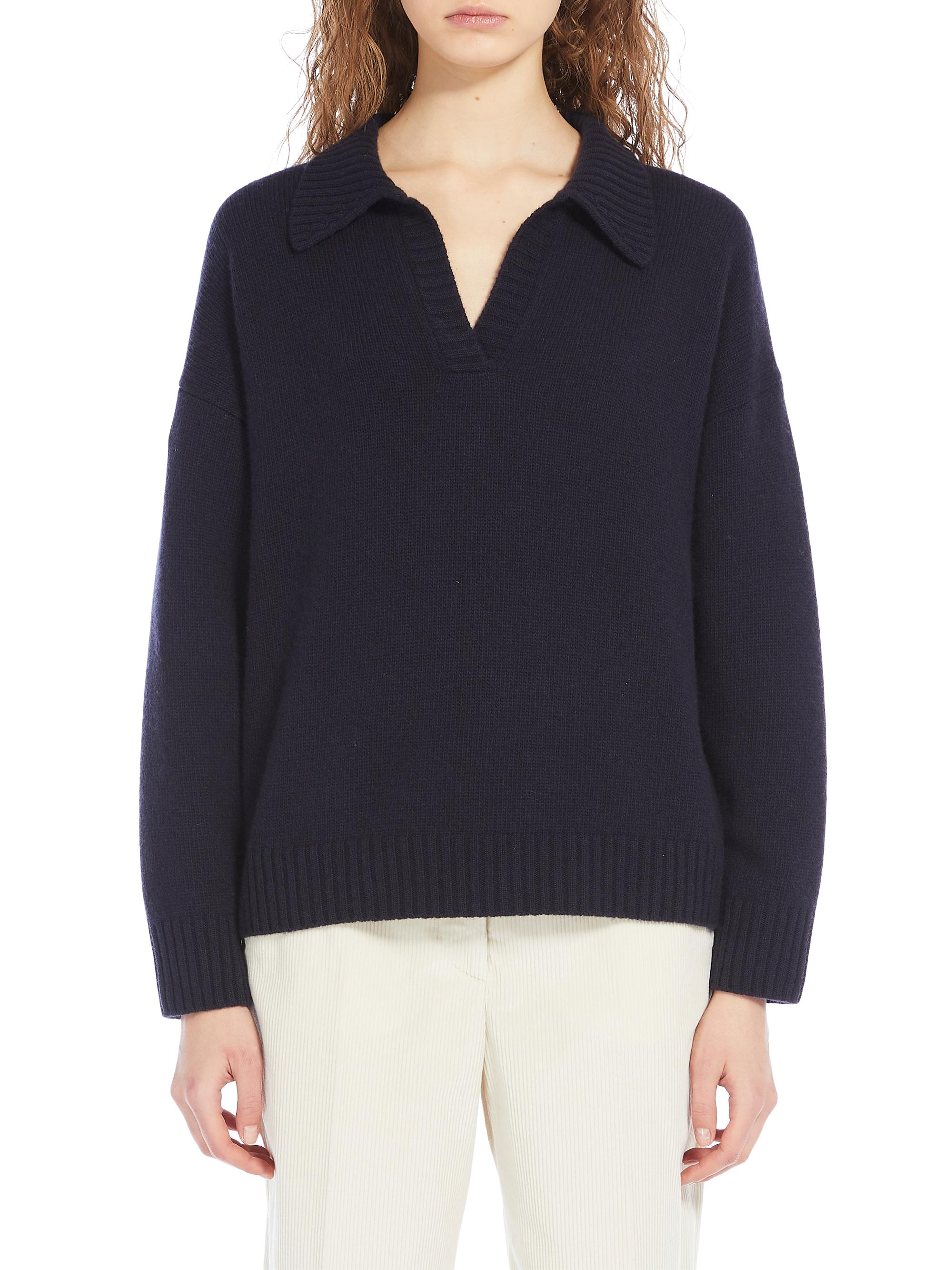 Weekend Max Mara Women's Agre Wool Collared Sweater - Navy