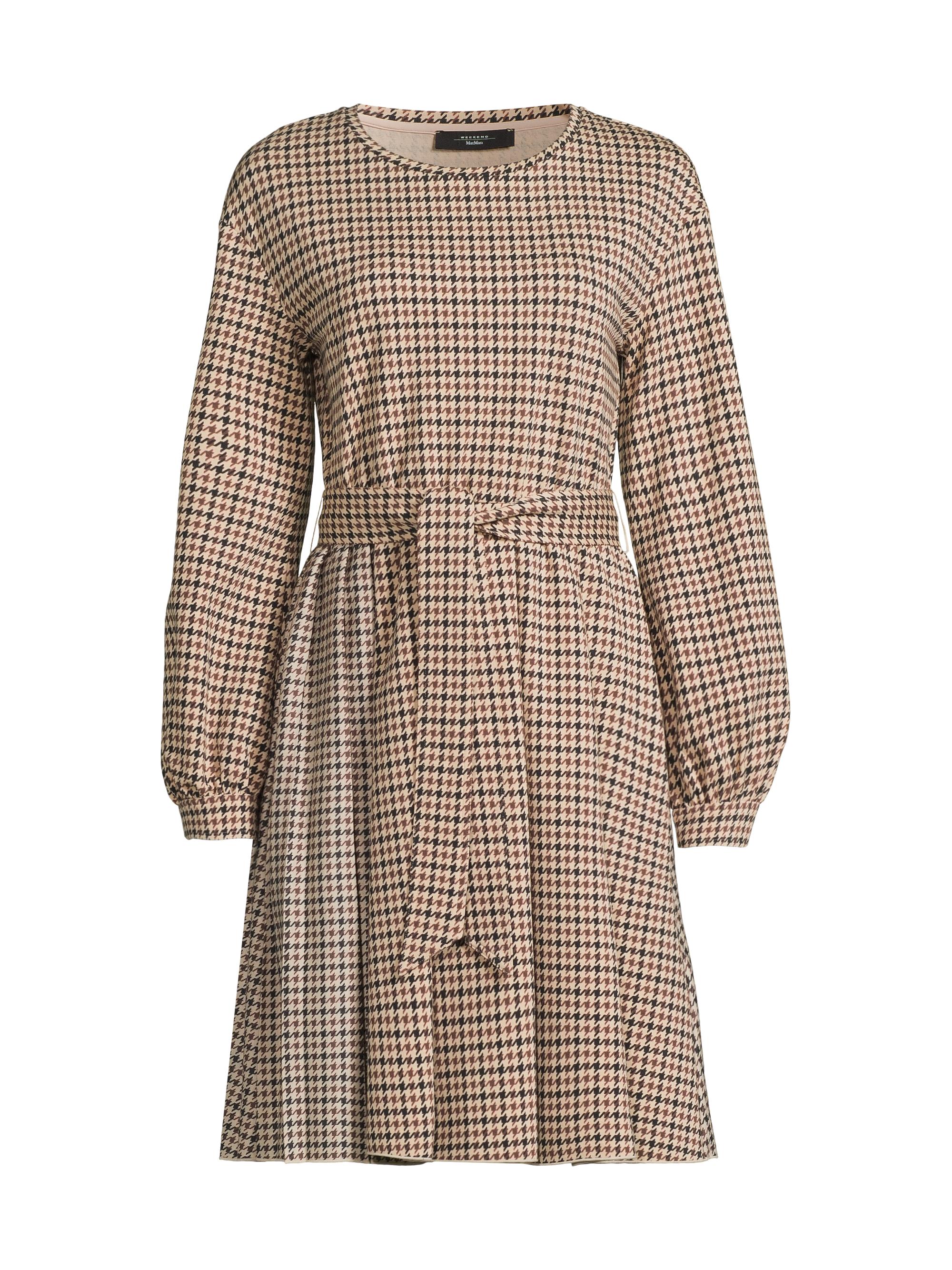 Weekend Max Mara Women's Vetta Houndstooth Jersey Belted Minidress - Camel