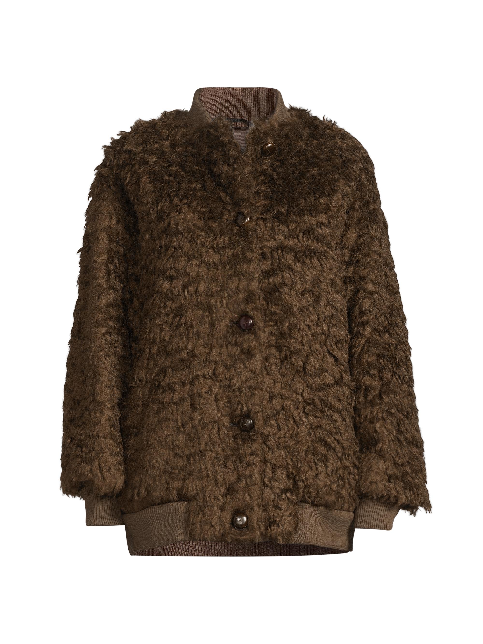 Weekend Max Mara Women's Agiate Faux-Shearling Button-Front Coat - Chocolate