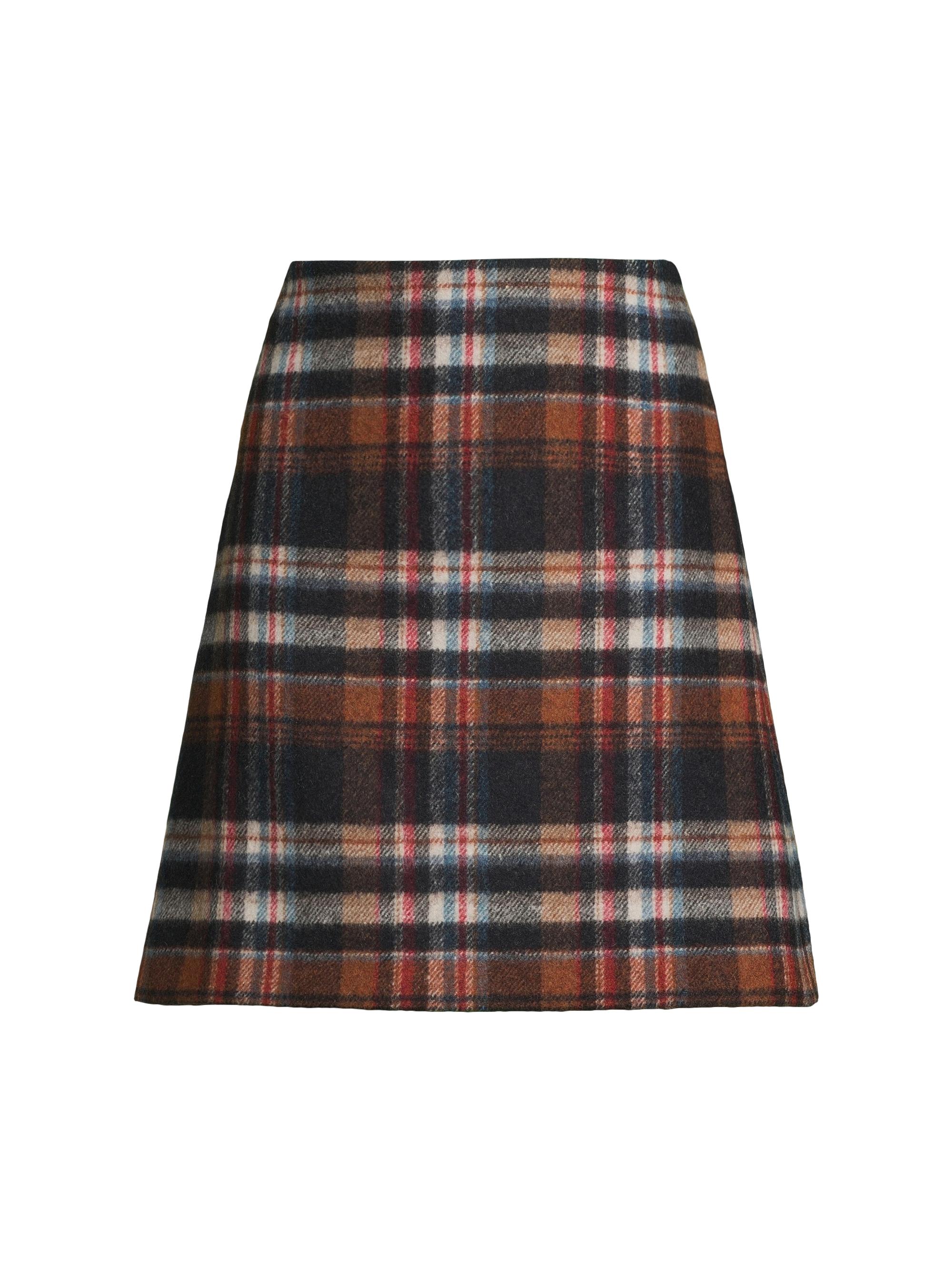 Weekend Max Mara Women's Epoca Plaid Virgin Wool A-Line Miniskirt - Orange Check