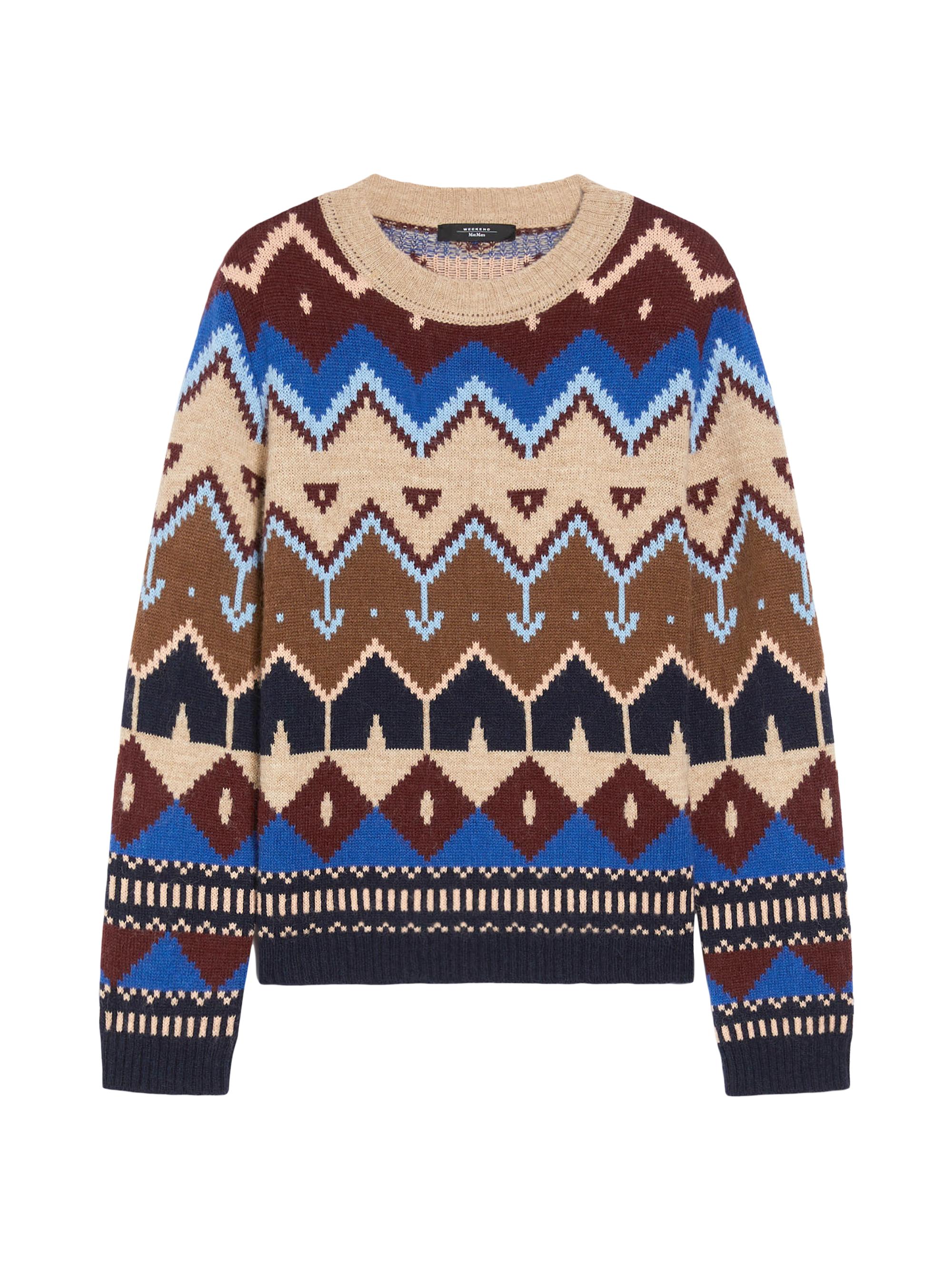 Weekend Max Mara Women's Paride Geometric Intarsia-Knit Crewneck Sweater - Wine