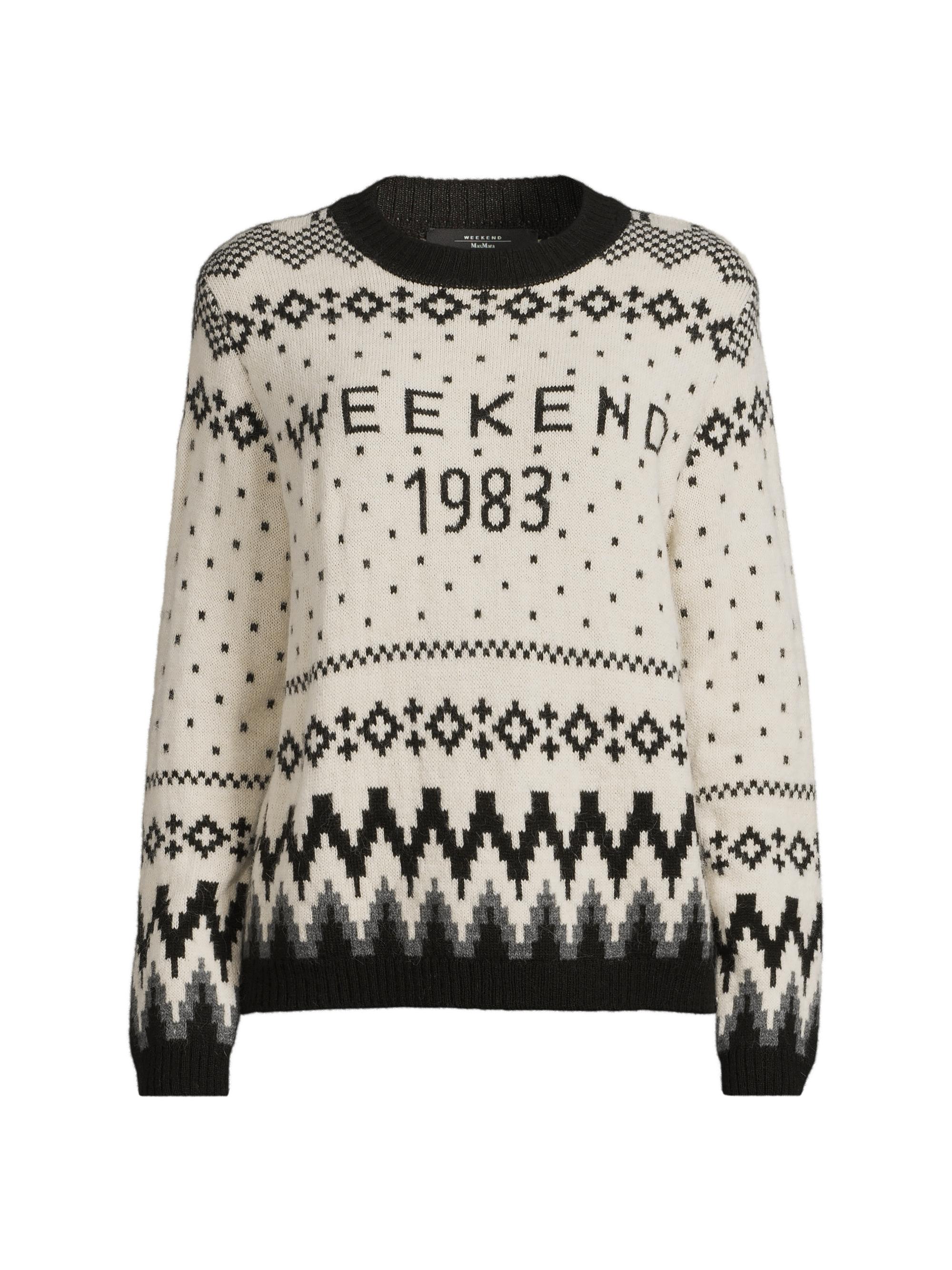 Weekend Max Mara Women's Paride Intarsia-Knit Crewneck Sweater - White