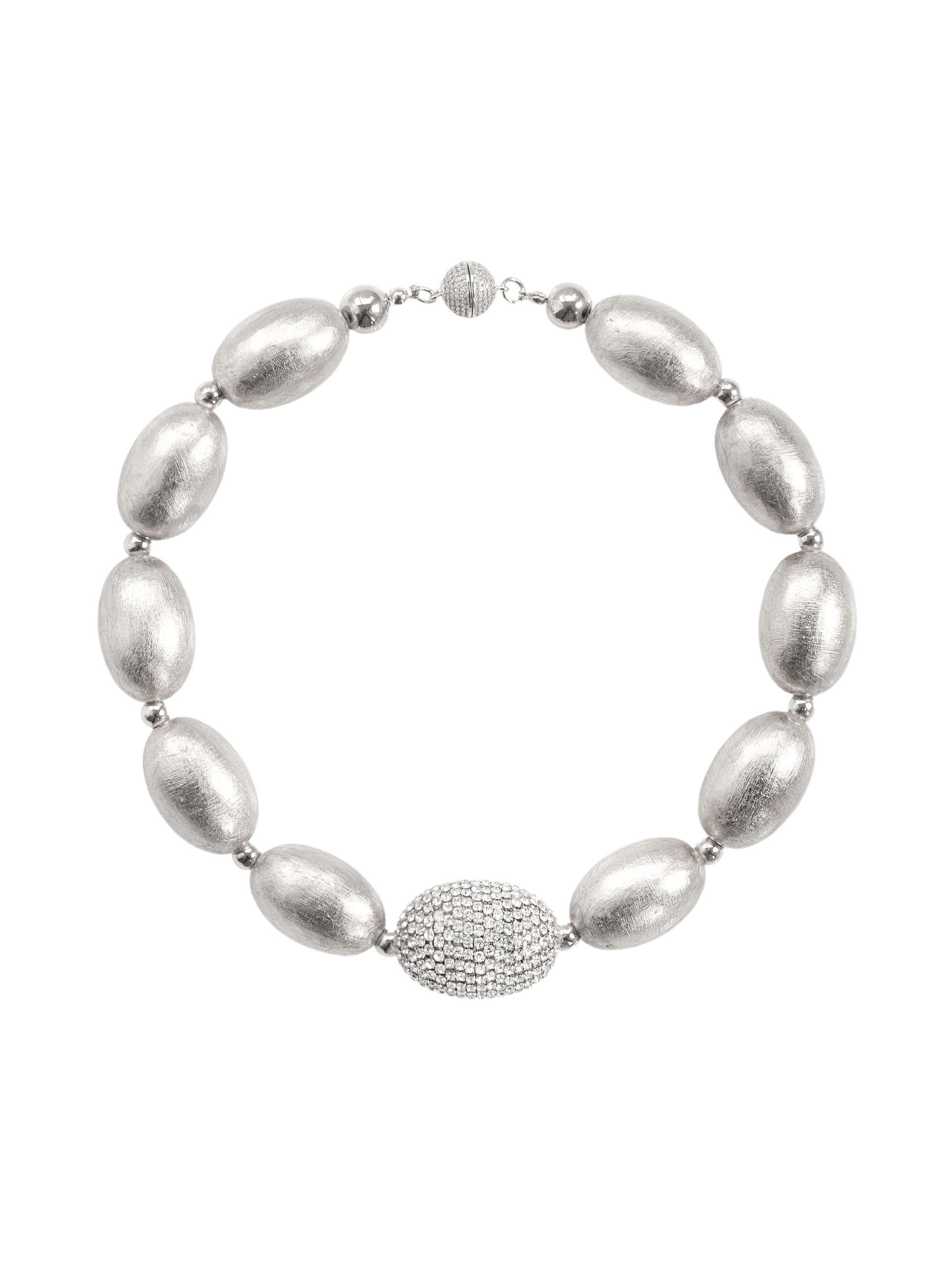 Saulé Women's Étoile Chérie Mixed-Media Beaded Necklace - Silver Sheer