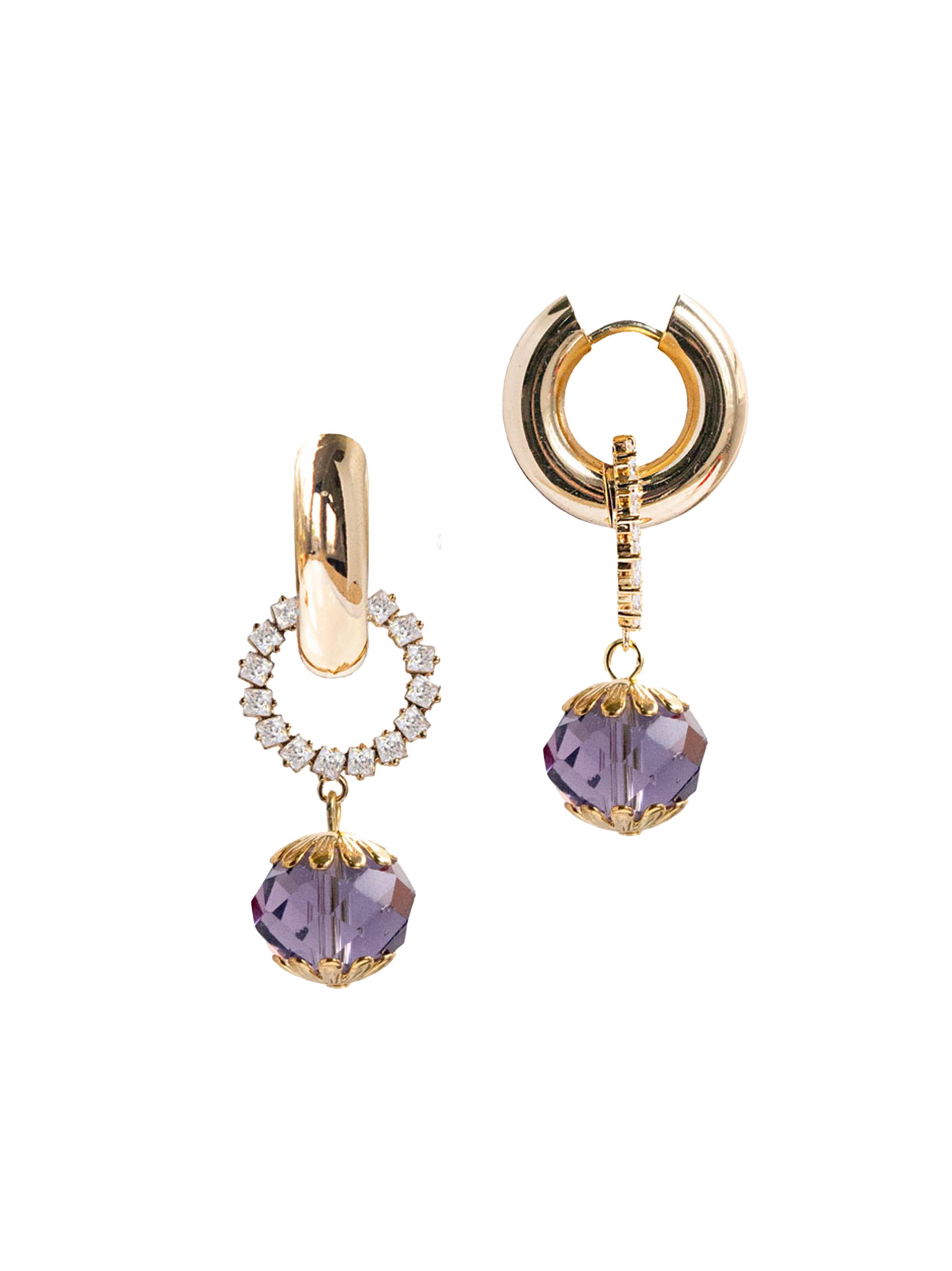 Saulé Women's Étoile Lèa 18K-Gold-Plated, Cubic Zirconia & Glass Hoop Earrings - Iris