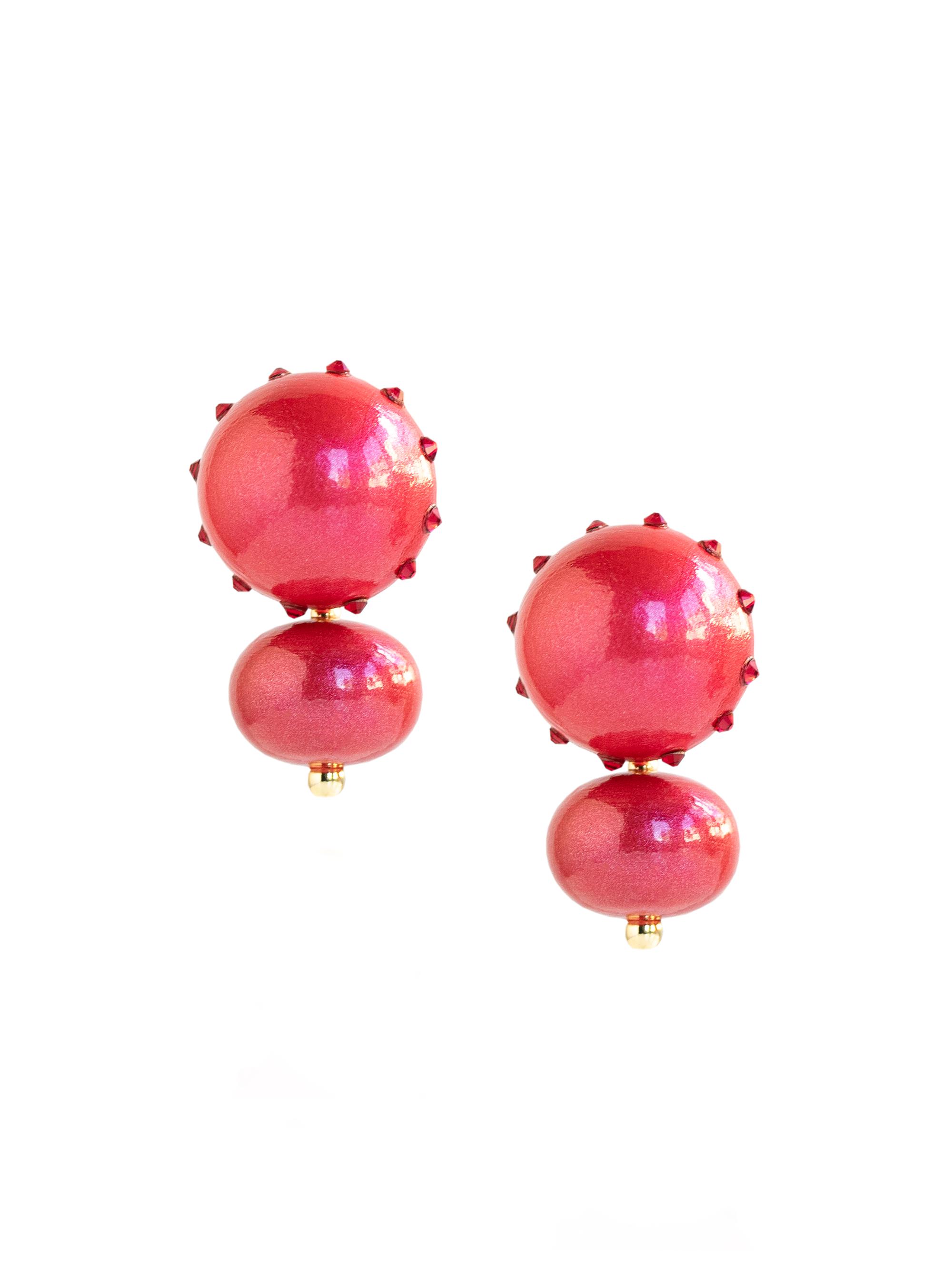 Saulé Women's La Dolce Vita Livia 18K-Gold-Plated & Crystal Earrings - Coral Sunset