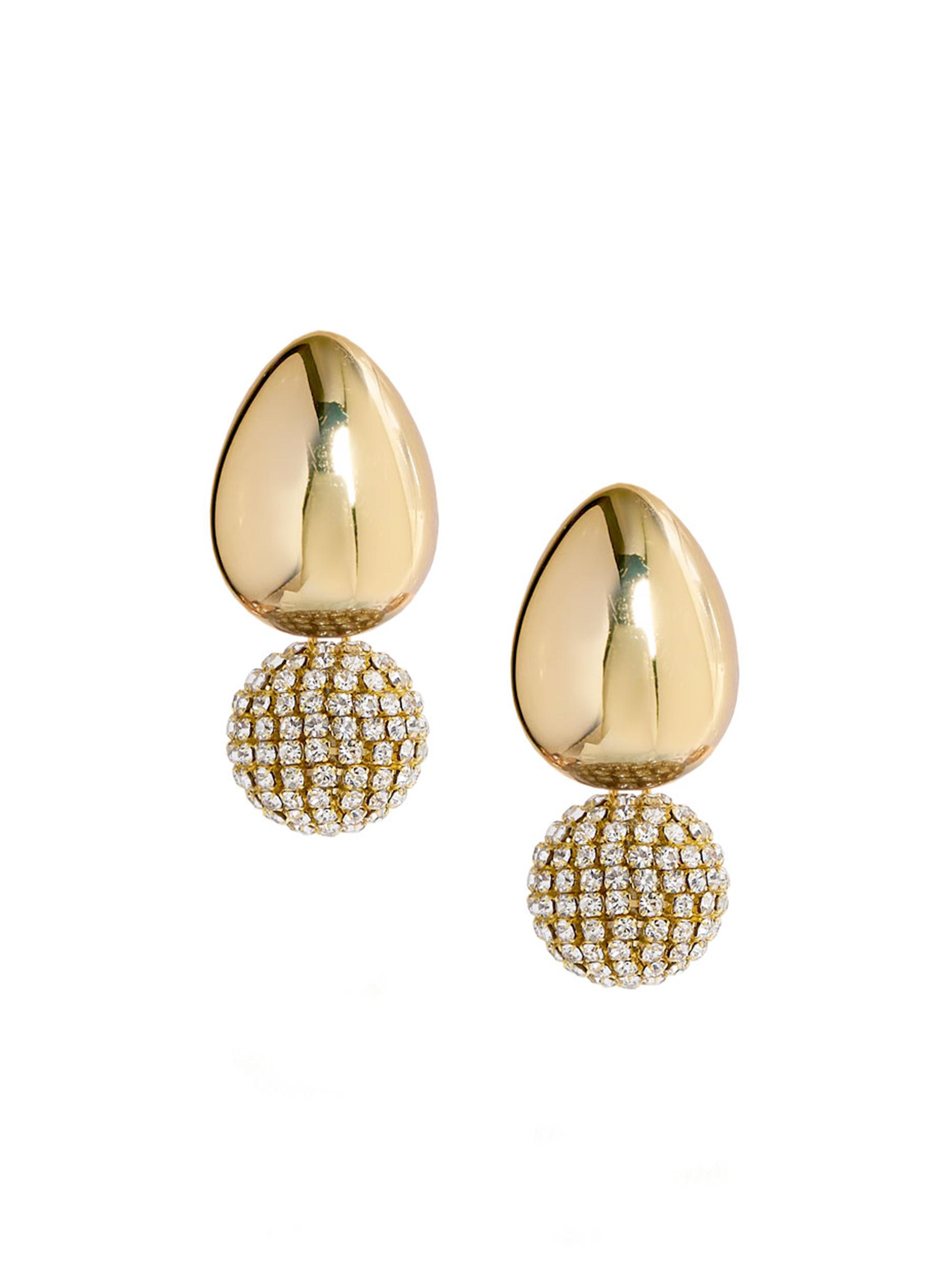 Saulé Women's La Dolce Vita Tulia 18K-Gold-Plated, Wood & Rhinestone Drop Earrings - Golden Dusk