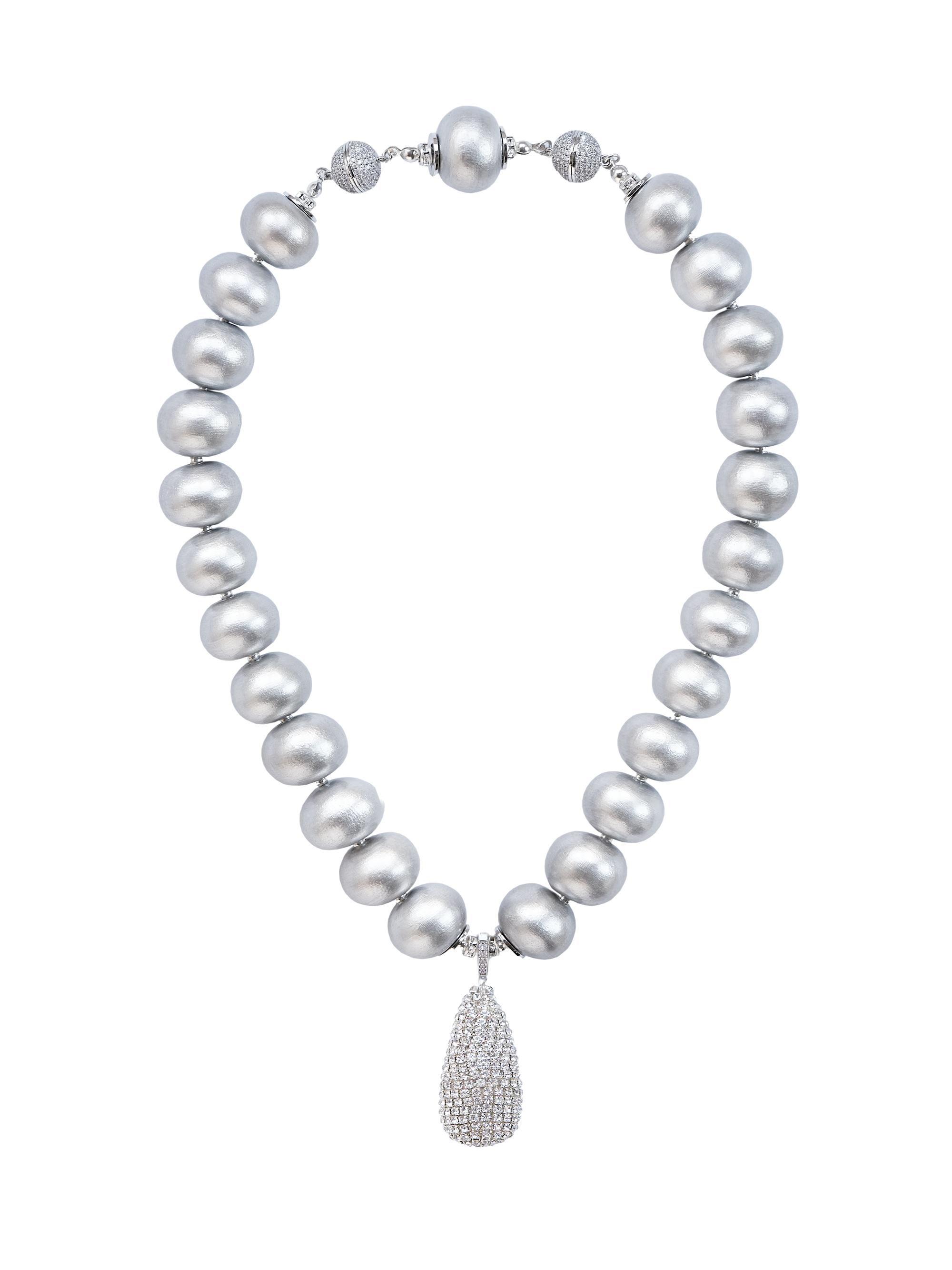 Saulé Women's La Dolce Vita Serafina Mixed-Media Pendant Necklace - Lunar Glow