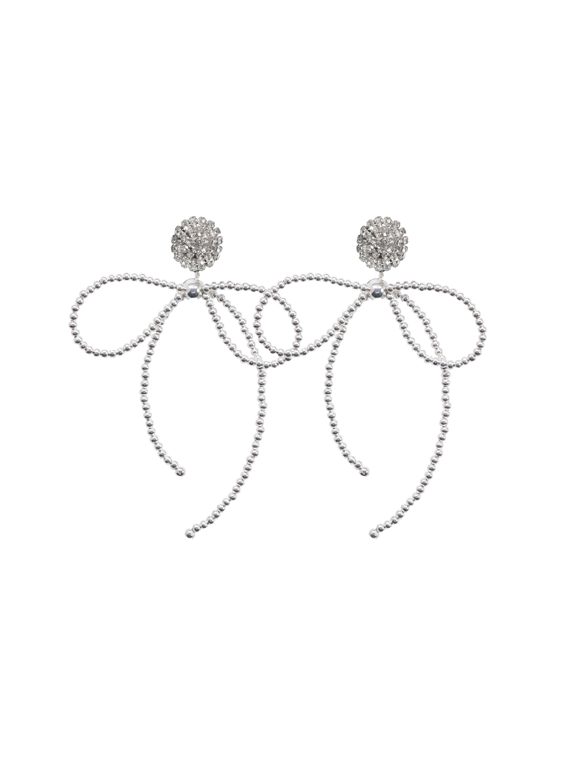Saulé Women's Étoile Lucia Silvertone & Rhinestone Earrings - Silver Starless