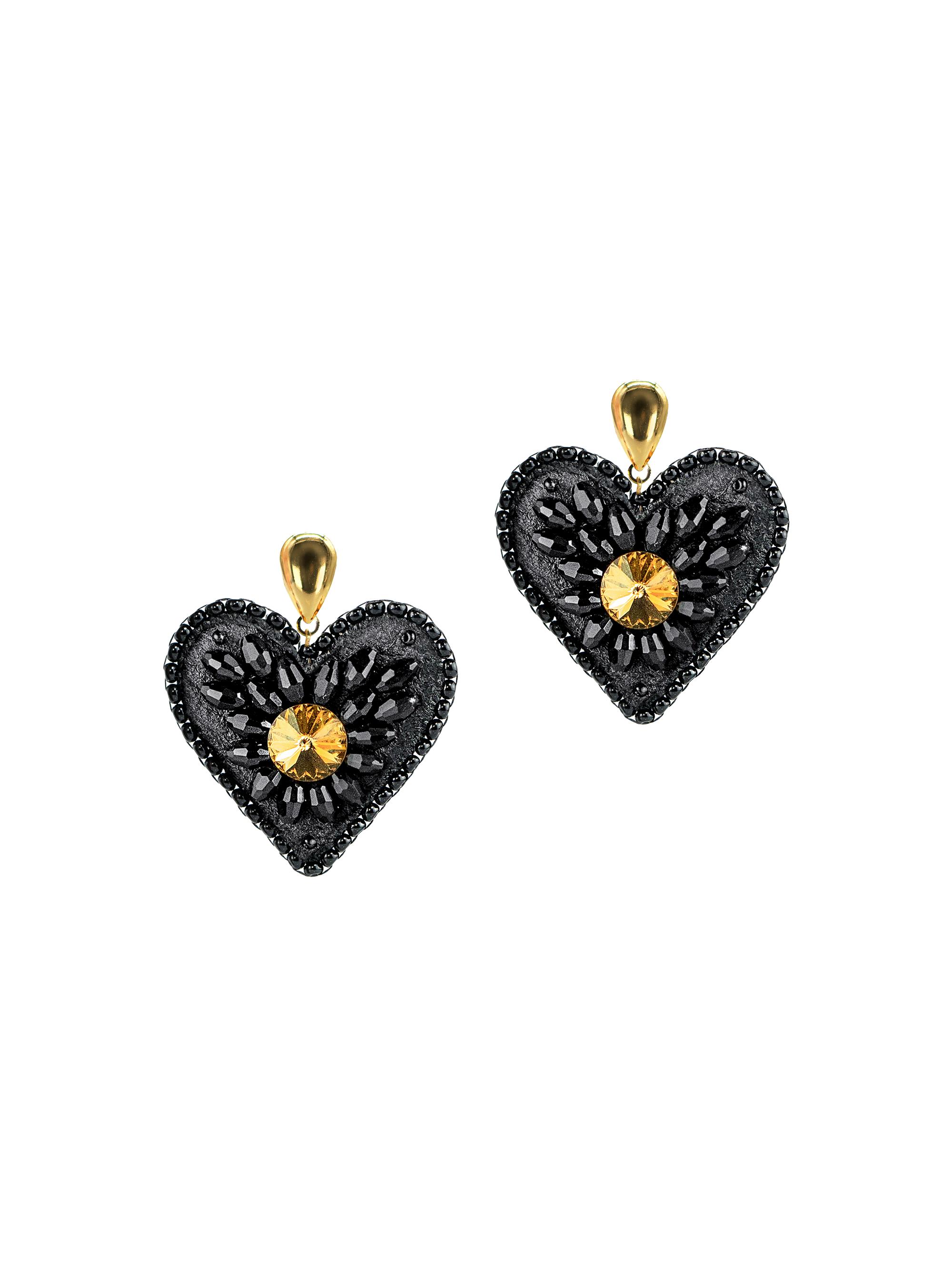 Saulé Women's Artisan Heritage Ava Goldtone, Crystal & Glass Bead Earrings - Smoky Topaz