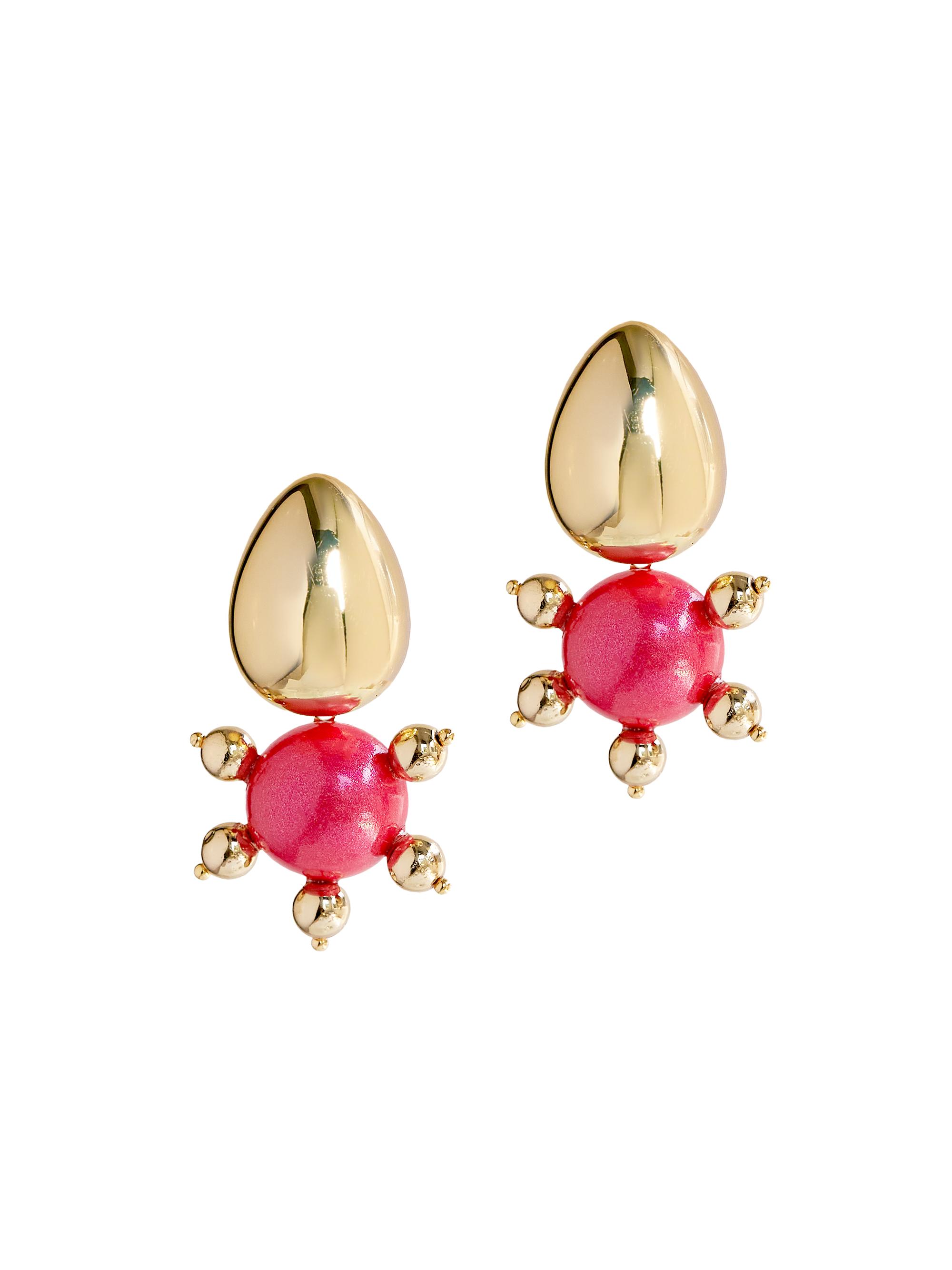 Saulé Women's La Dolce Vita Tulia 18K-Gold-Plated & Wood Drop Earrings - Coral Sunset