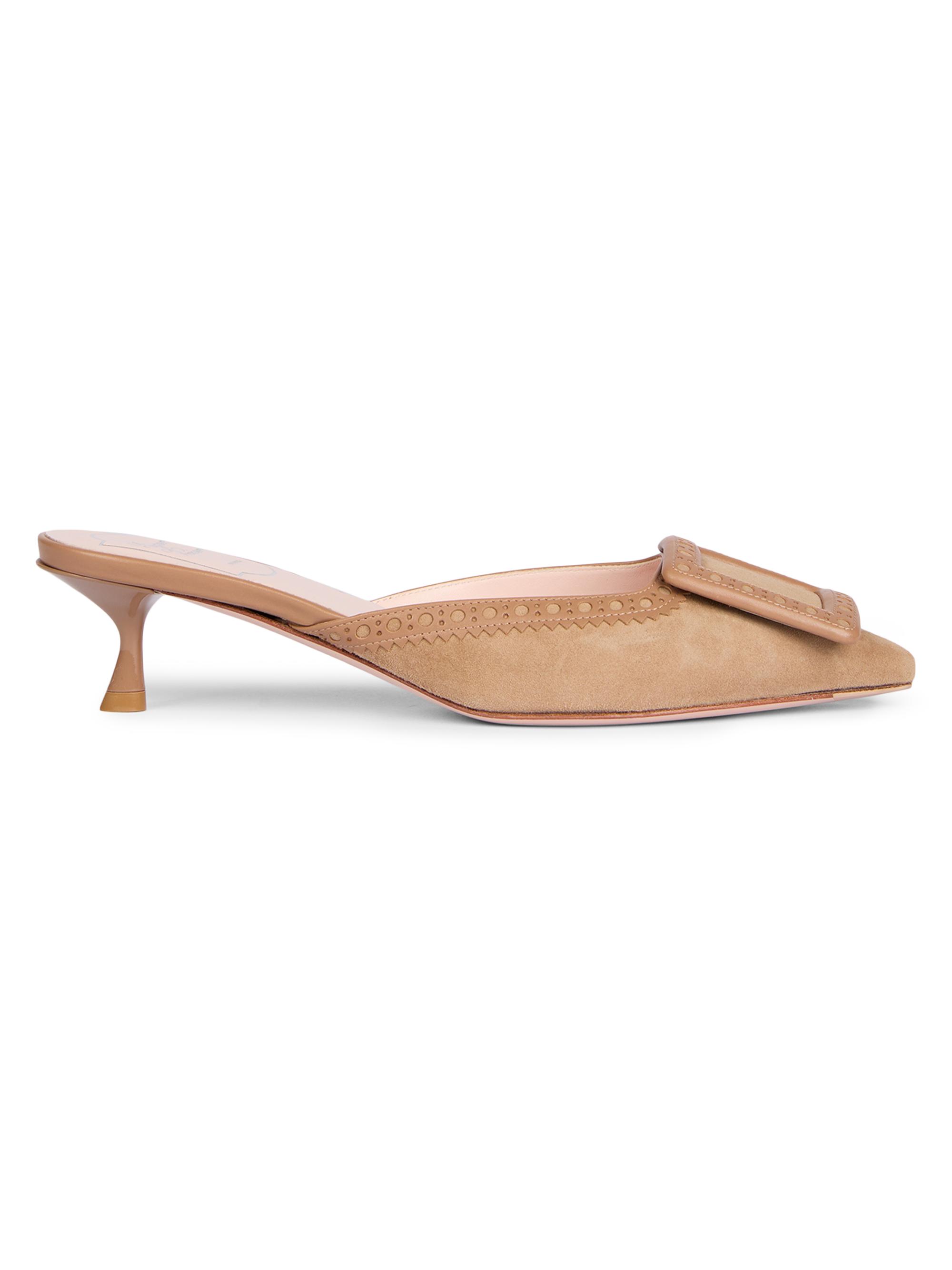 Roger Vivier Women's I Love Vivier 45MM Suede Mules - Tabacco