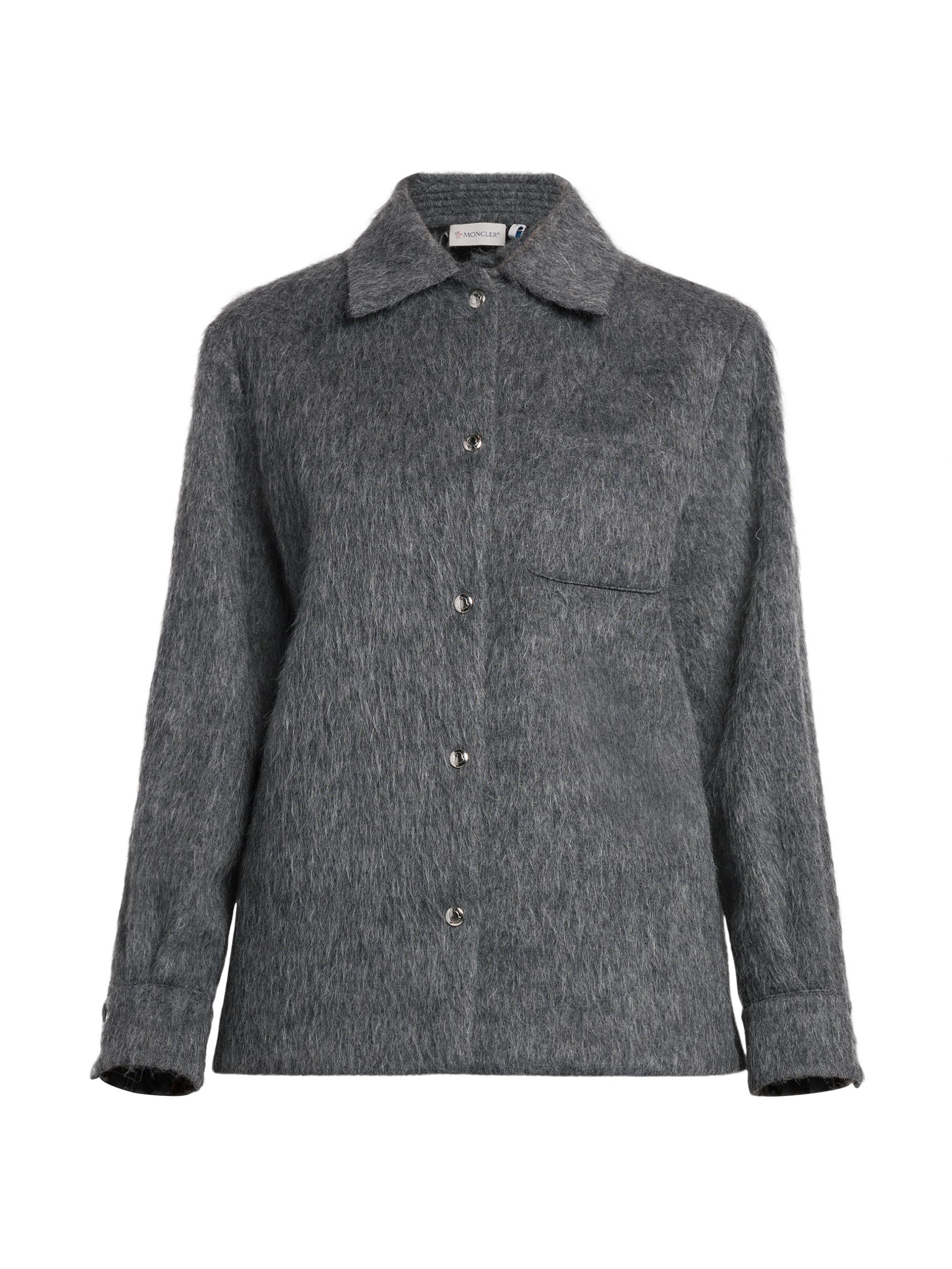 Moncler Women's Wool and Mohair Shirt Jacket - Gray