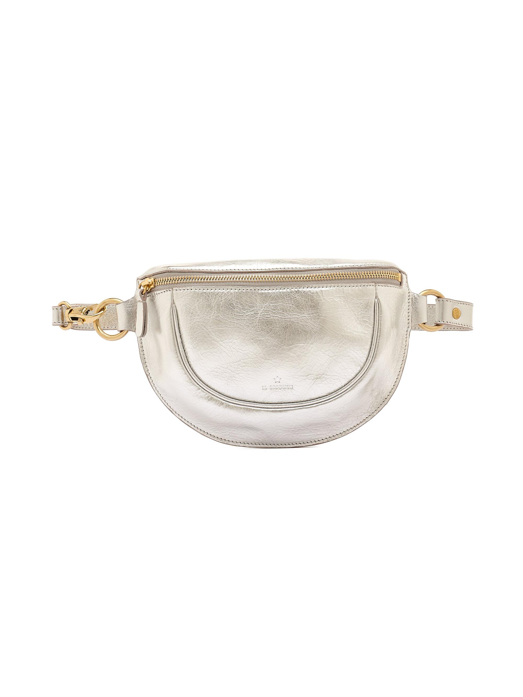 Il Bisonte Women's Oliveta Metallic Leather Belt Bag - Nero