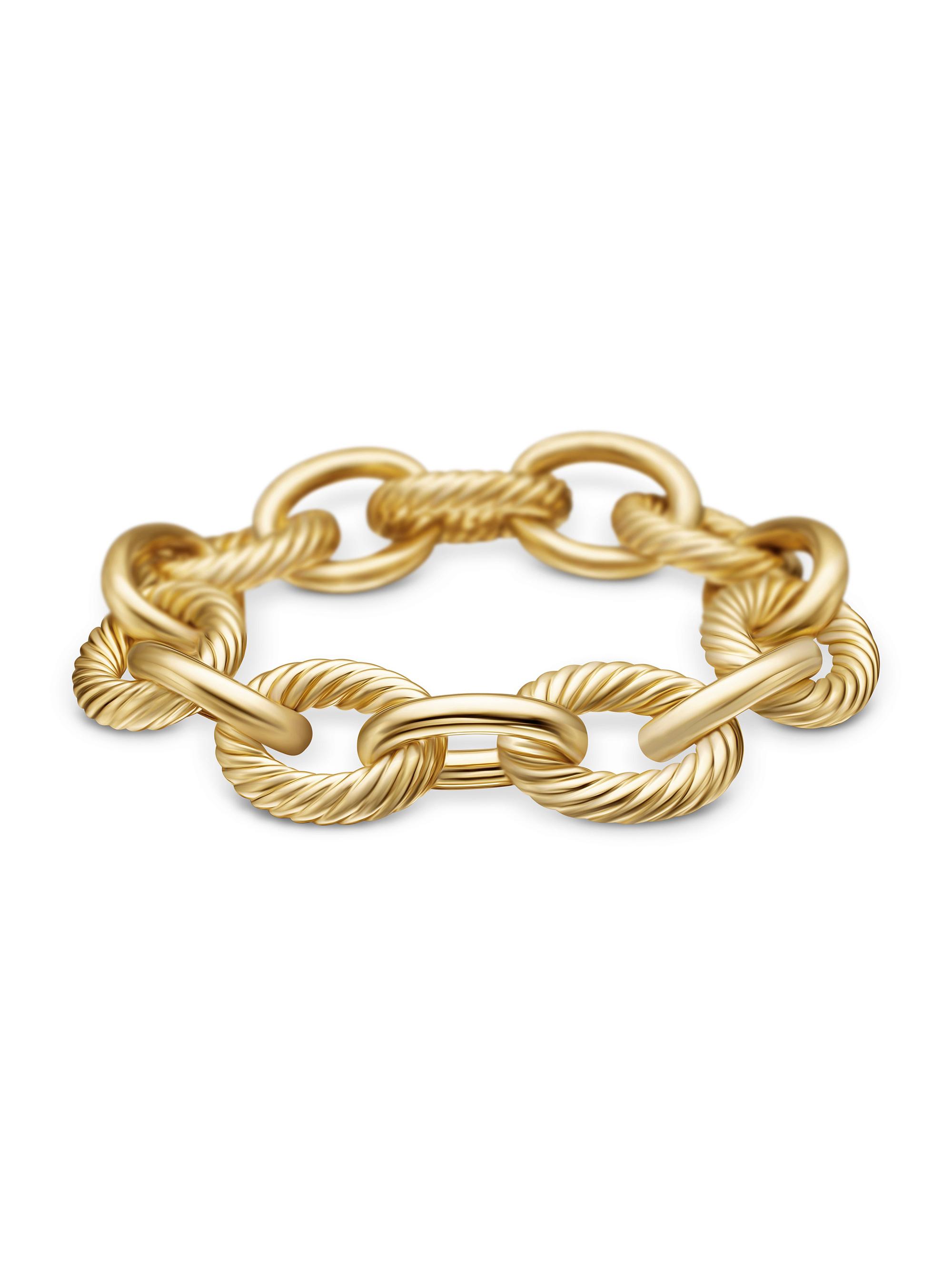 David Yurman Women's Oval Link Chain Bracelet in 1K Yellow Gold, 17MM - Gold