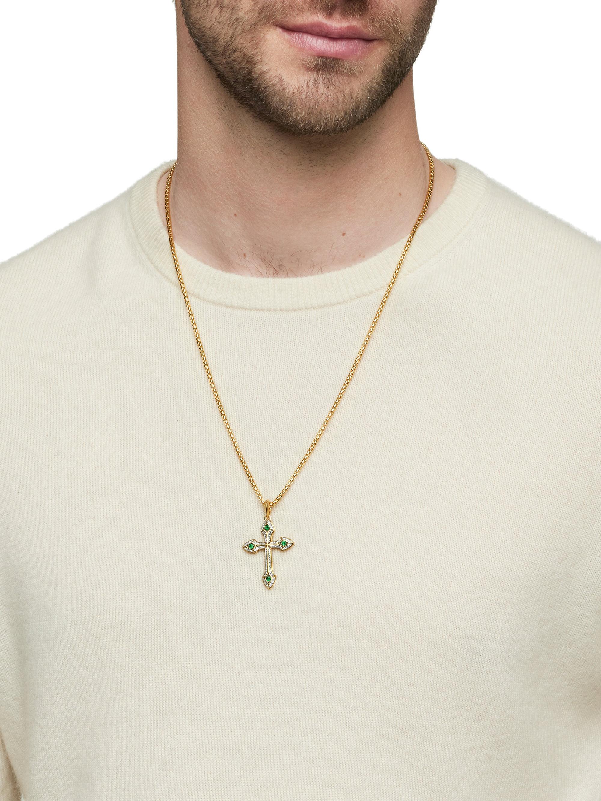 David Yurman Gothic Cross Amulet in 18K Yellow Gold | Saks