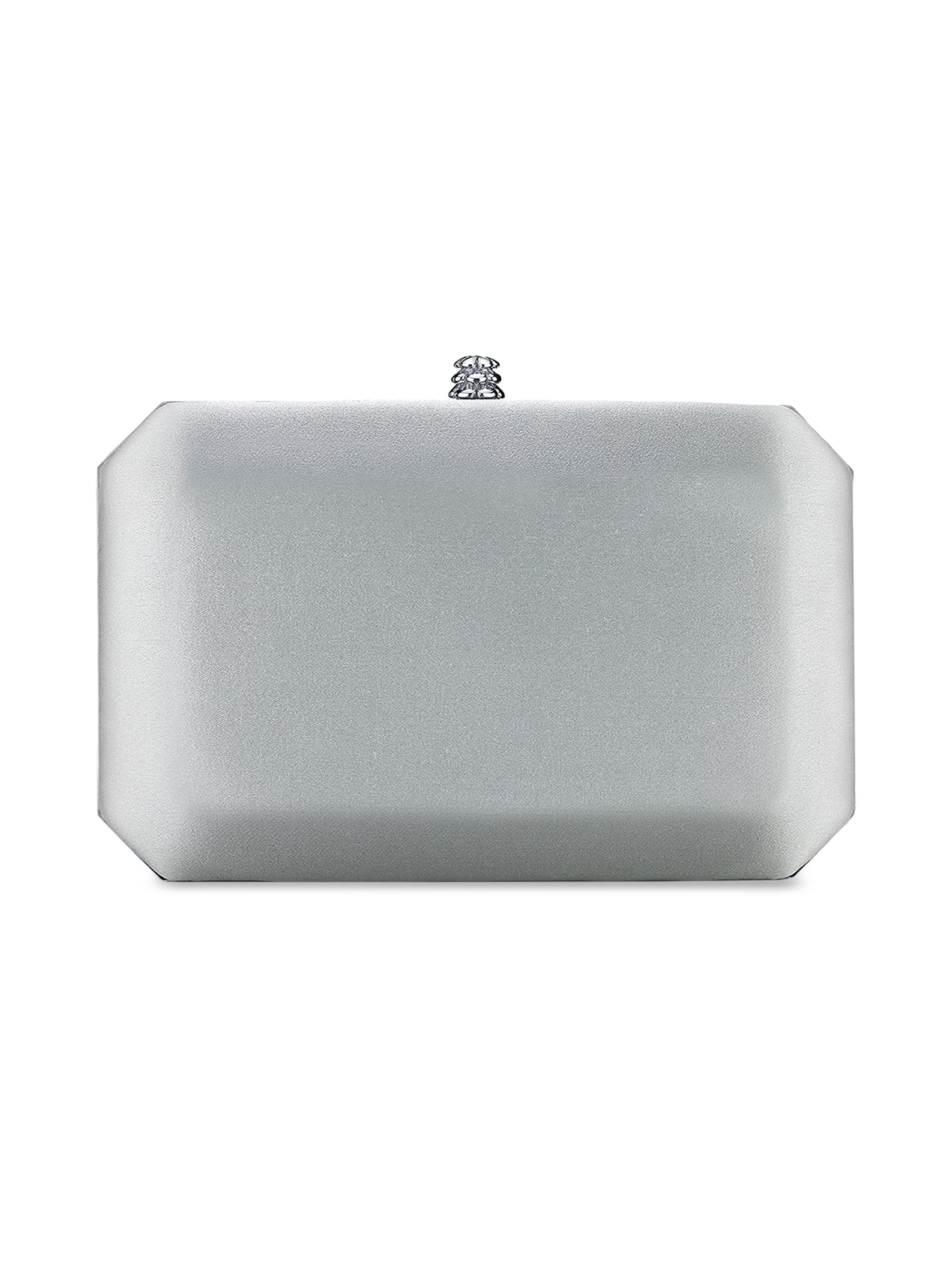 Tyler Ellis Women's Lily Clutch in Satin with Silver Hardware - Platinum