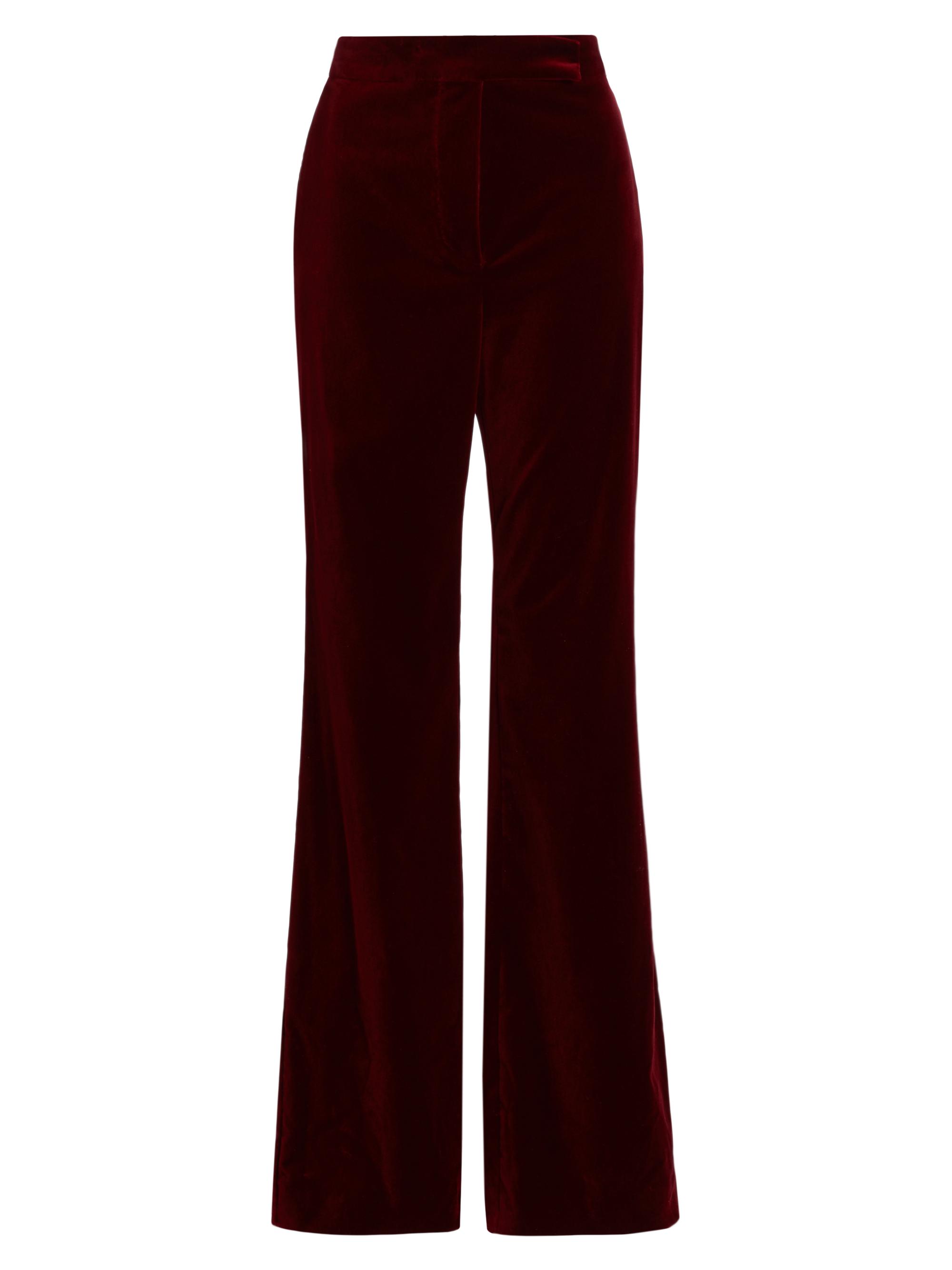 Max Mara Studio Women's Aceto Velvet High-Rise Straight-Leg Pants - Bordeaux