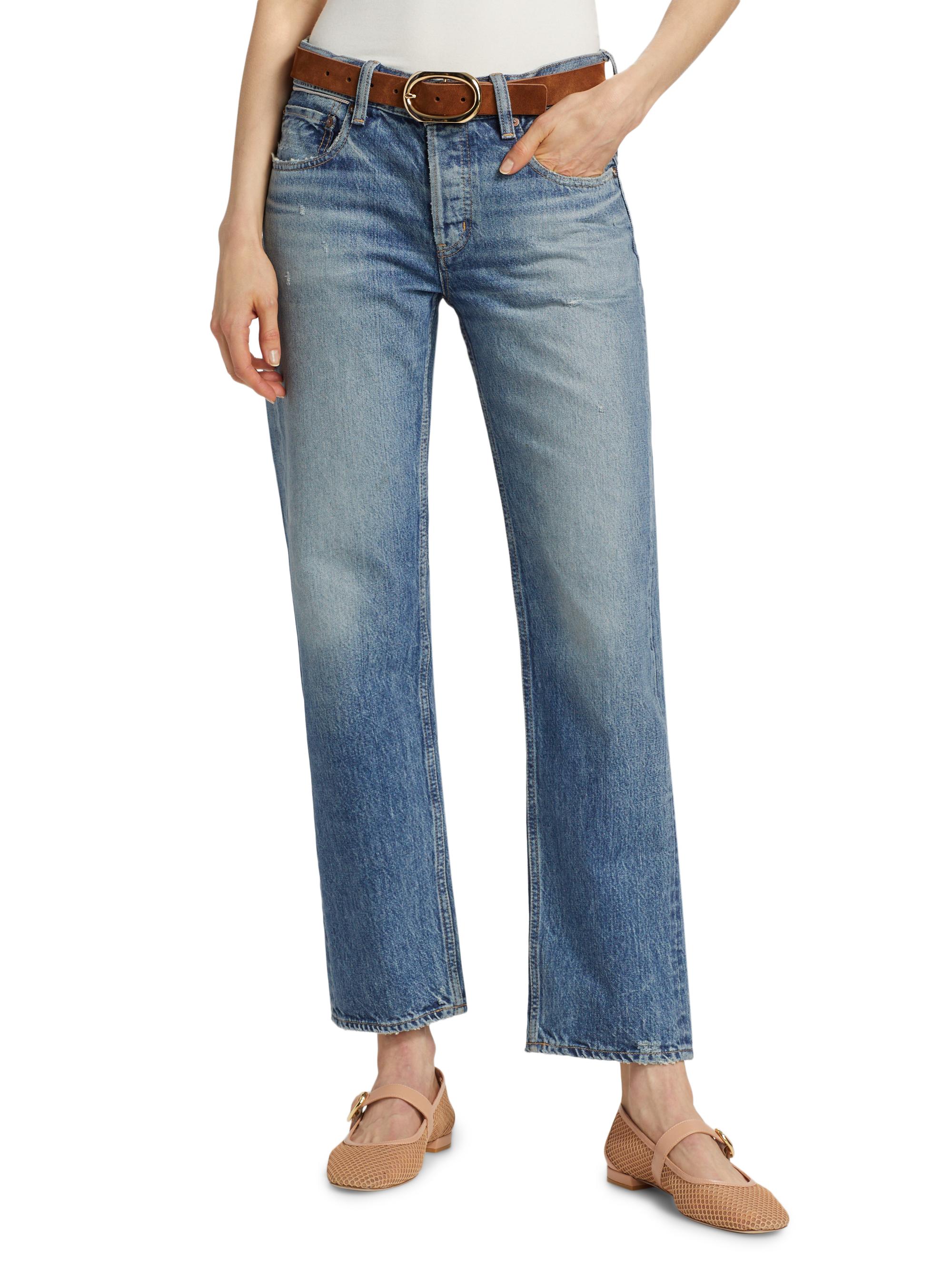 Moussy Vintage Women's Trigg Low-Rise Straight-Leg Jeans - Blue | Thumbnail 3