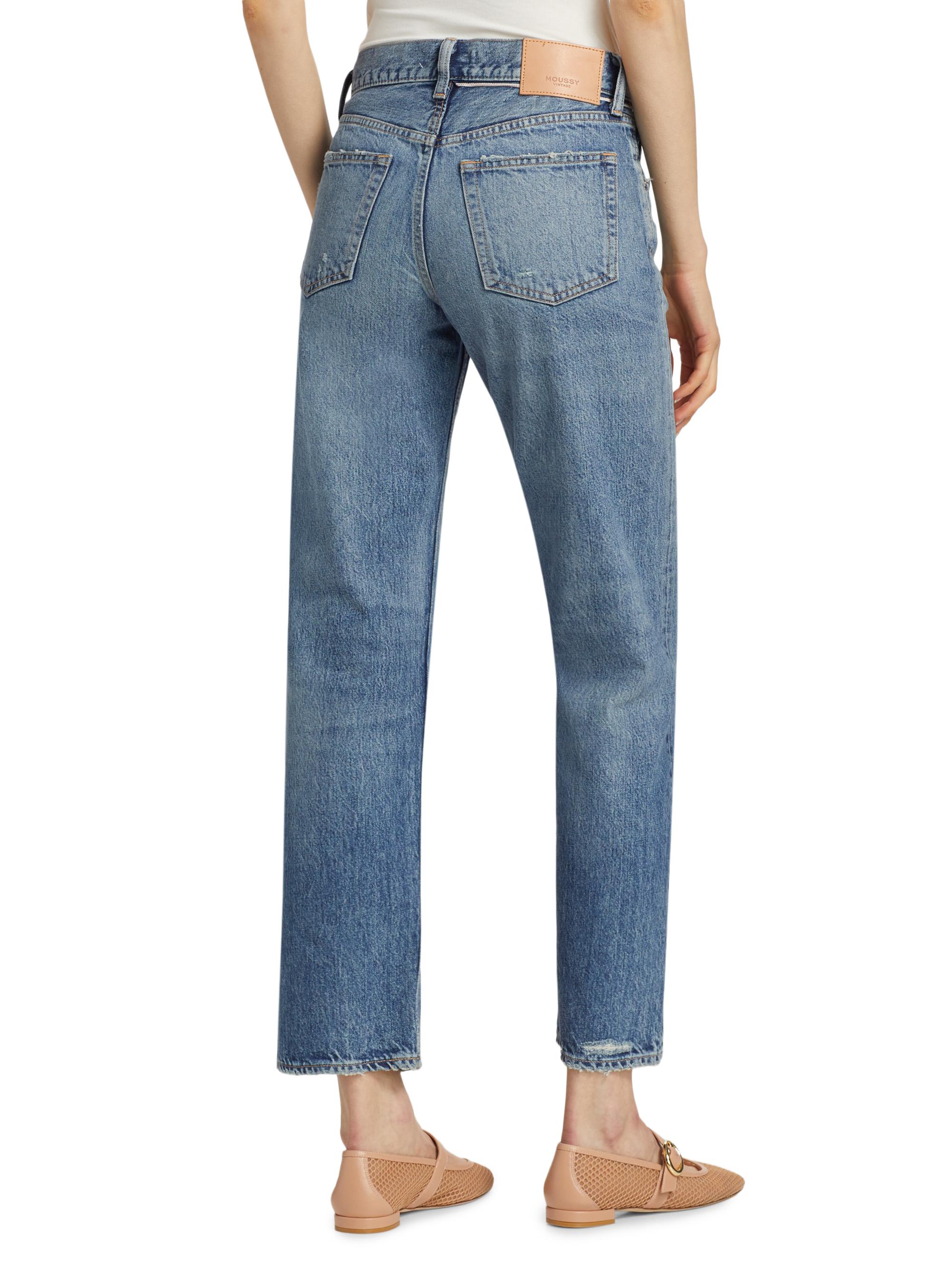 Moussy Vintage Women's Trigg Low-Rise Straight-Leg Jeans - Blue | Thumbnail 5