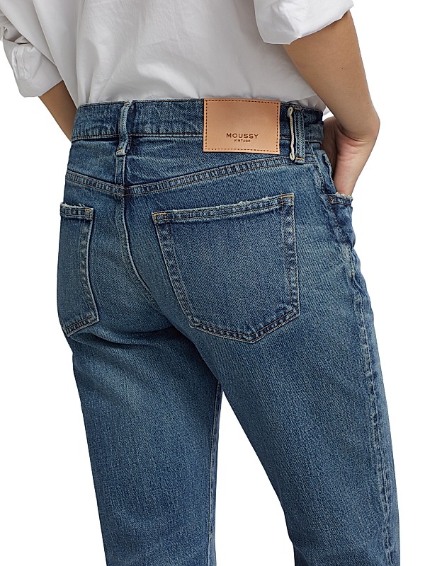 Shop Moussy Vintage Florahome Slim-Straight Mid-Rise Jeans Shop Moussy Vintage Florahome Slim-Straight Mid-Rise Jeans