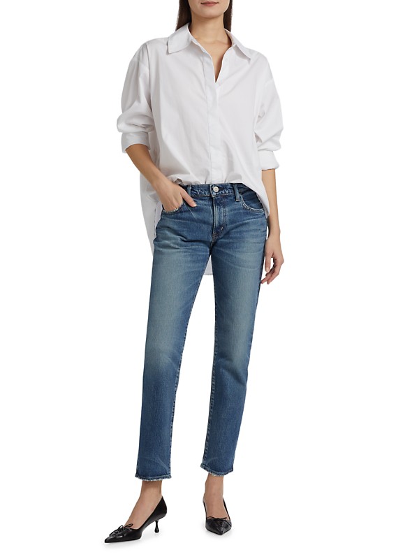 Shop Moussy Vintage Florahome Slim-Straight Mid-Rise Jeans Shop Moussy Vintage Florahome Slim-Straight Mid-Rise Jeans