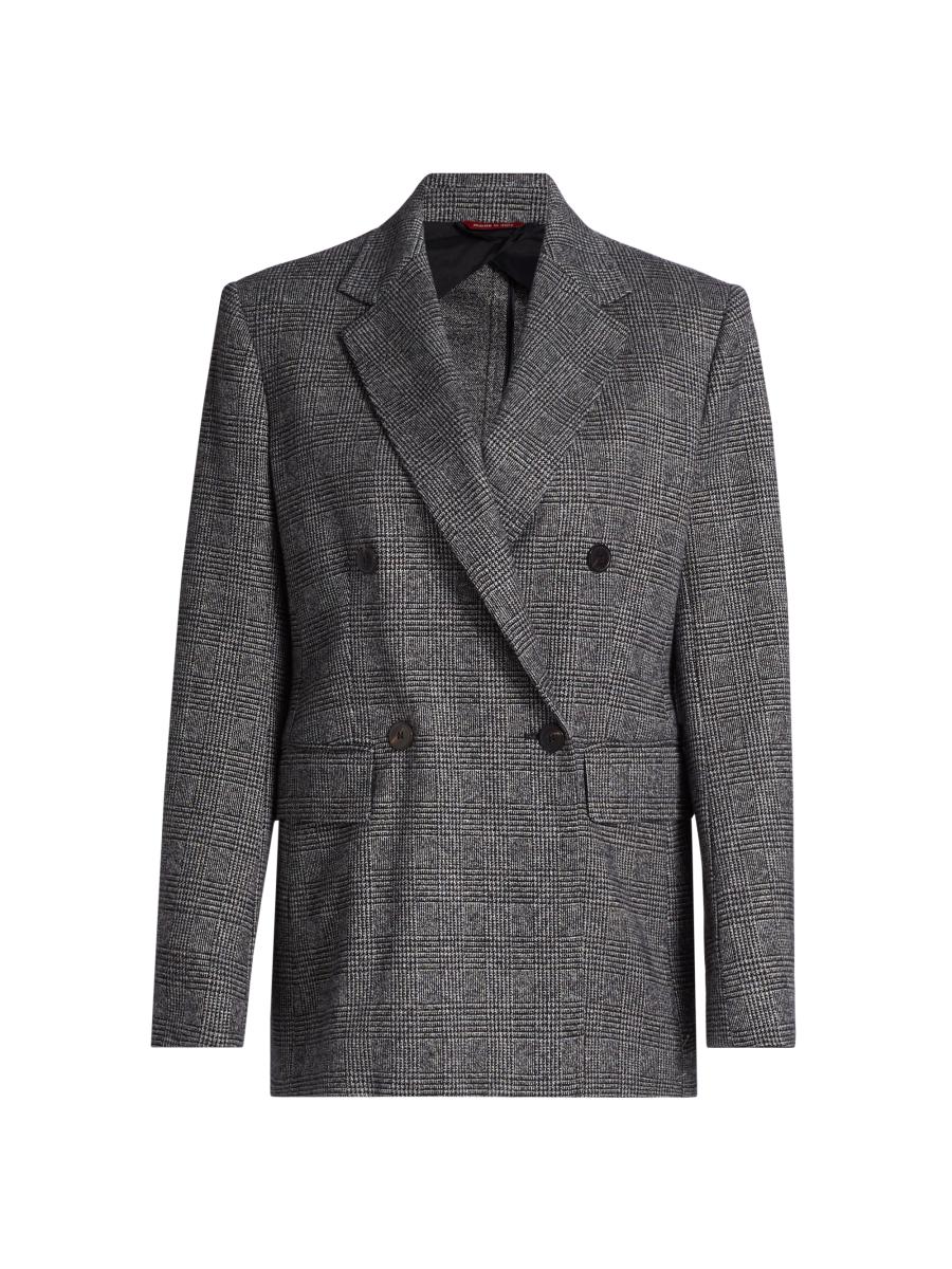 Max Mara Studio Ettore Plaid Double-Breasted Jacket | Saks