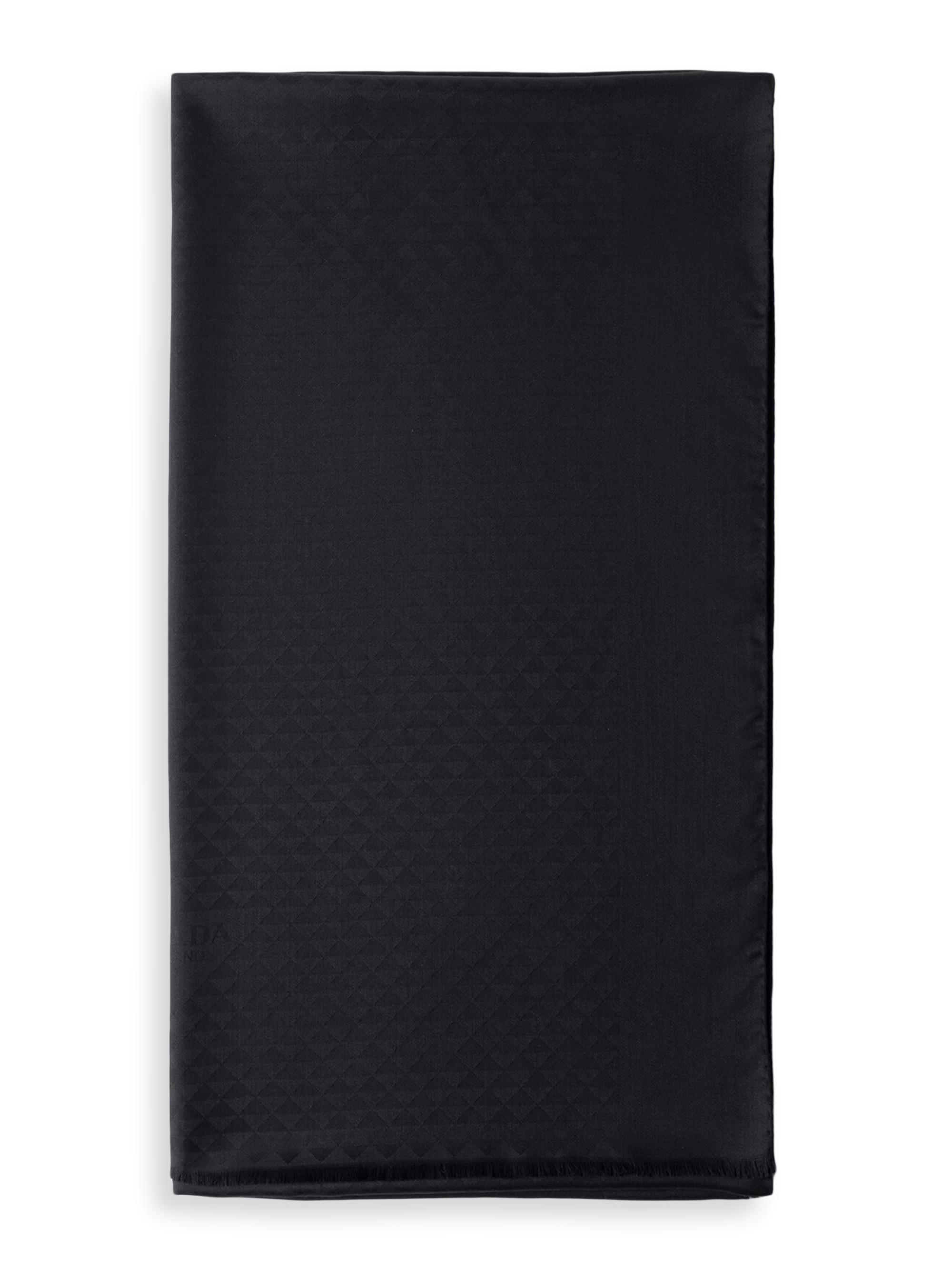 Prada Men's Wool and Silk Scarf - Black