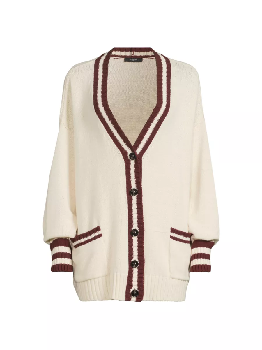 Shop Weekend Max Mara Vicolo Striped Cotton-Blend Knit