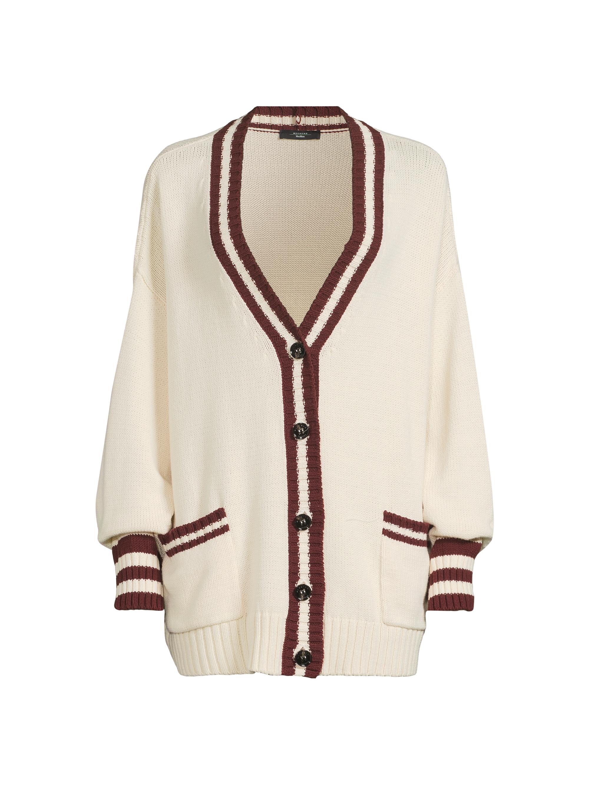 Weekend Max Mara Women's Vicolo Striped Cotton-Blend Knit Cardigan - Bordeaux