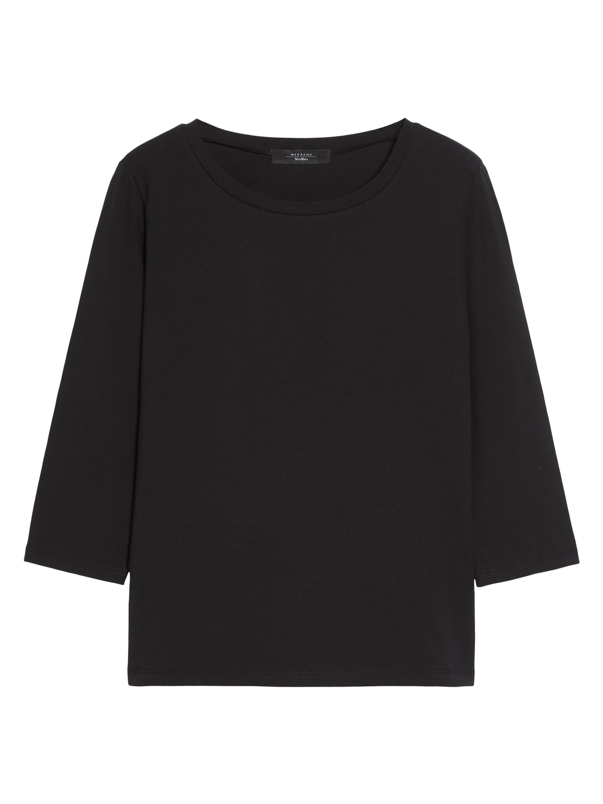 Weekend Max Mara Women's Scoopneck Jersey Three-Quarter Sleeve Shirt - White