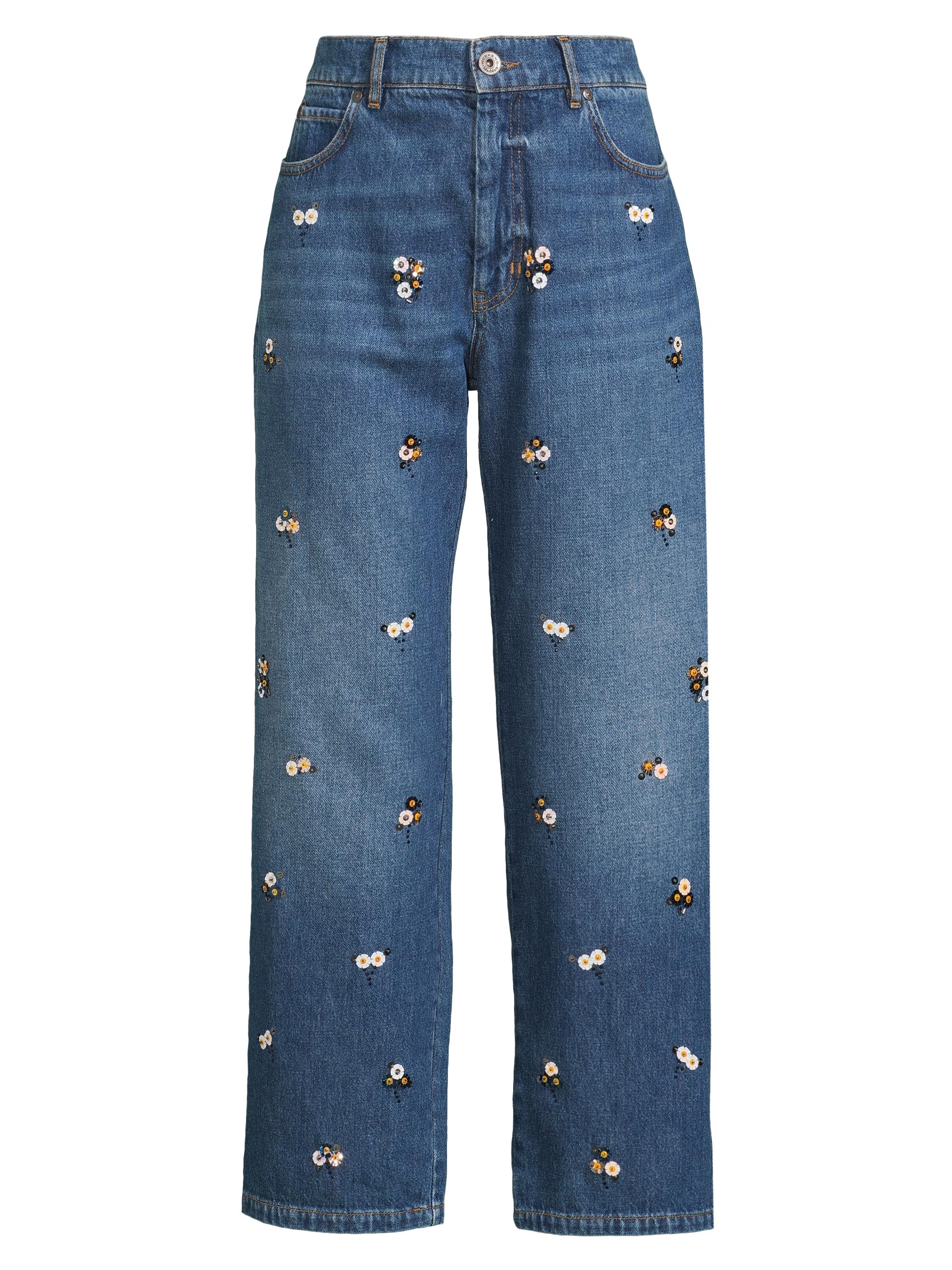 Weekend Max Mara Women's Manetta Embroidered Floral Jeans - Navy