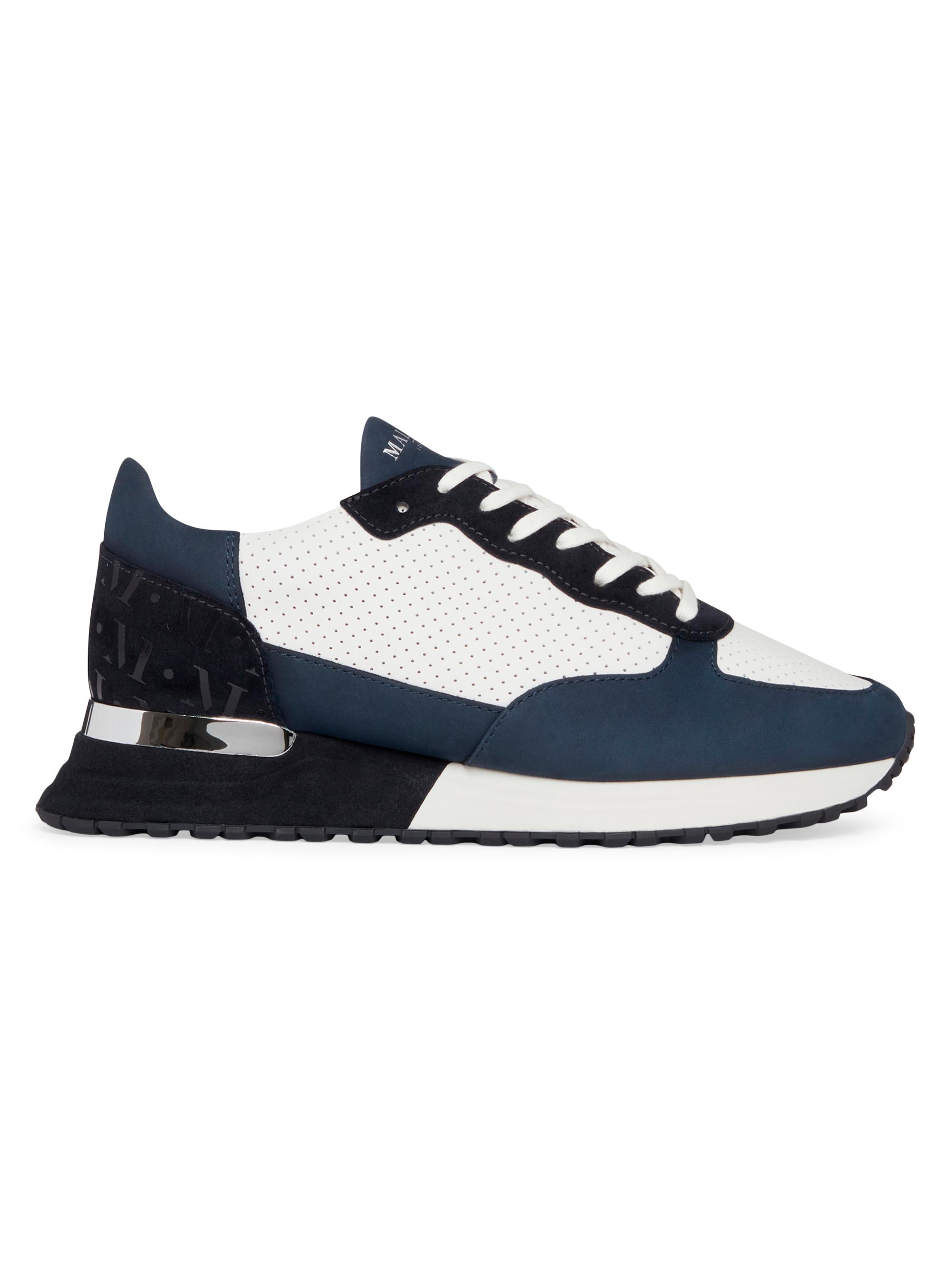 Mallet Men's Popham Perforated Leather Sneakers - Navy