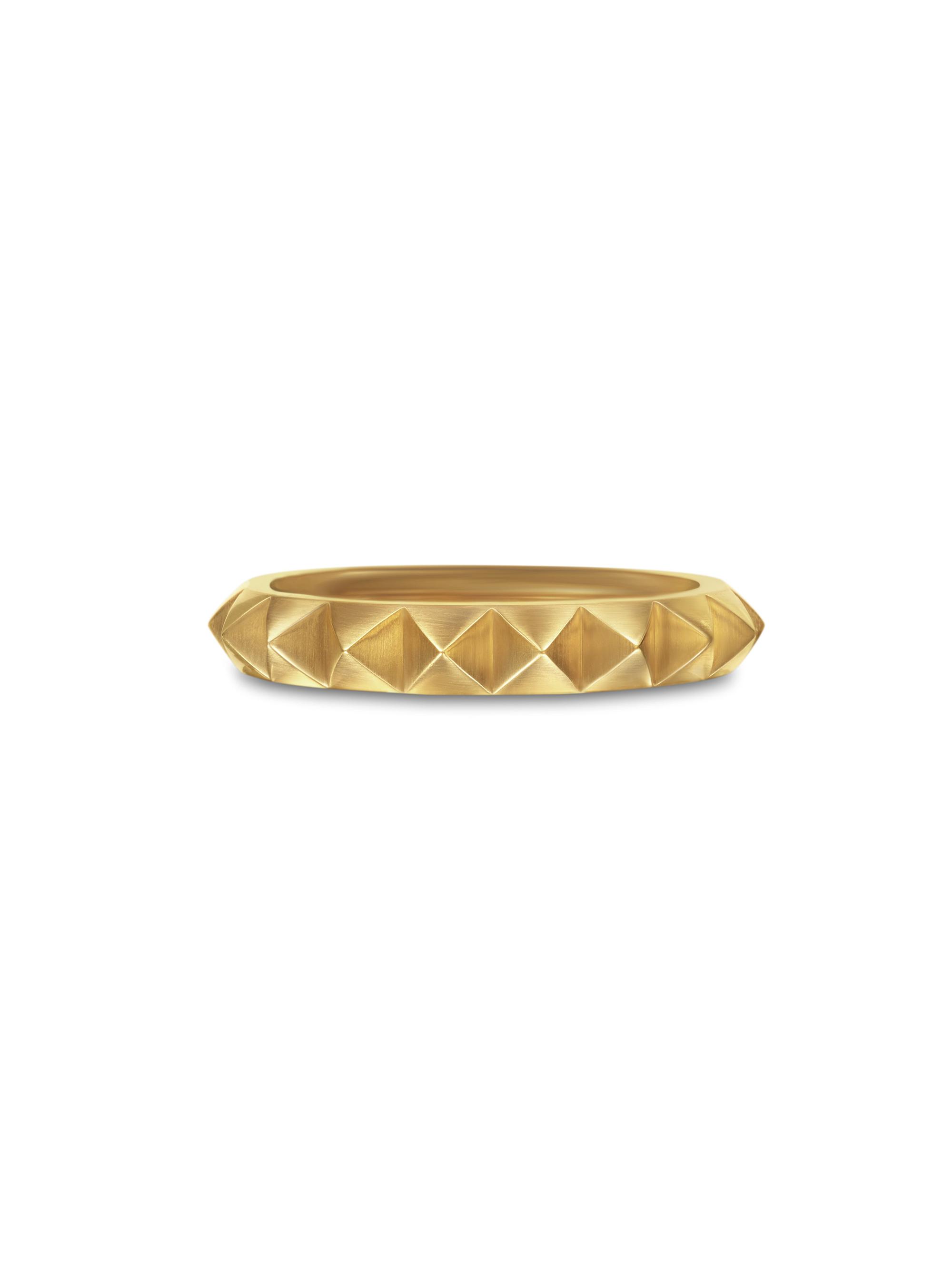 David Yurman Men's Pyramid Band Ring in 18K Yellow Gold, 4MM - Gold