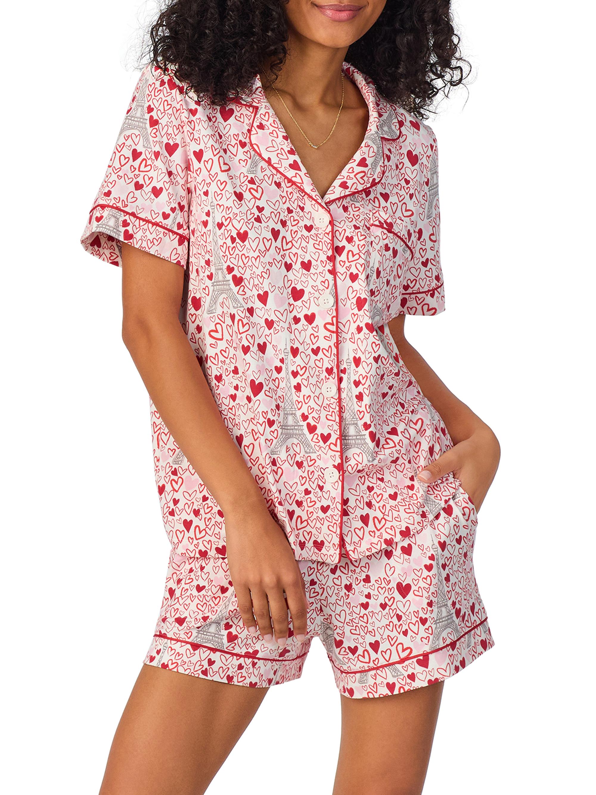 BedHead Pajamas Women's Eiffel Tower 2-Piece Pajama Boxer Shorts Set - Paris Je Taime