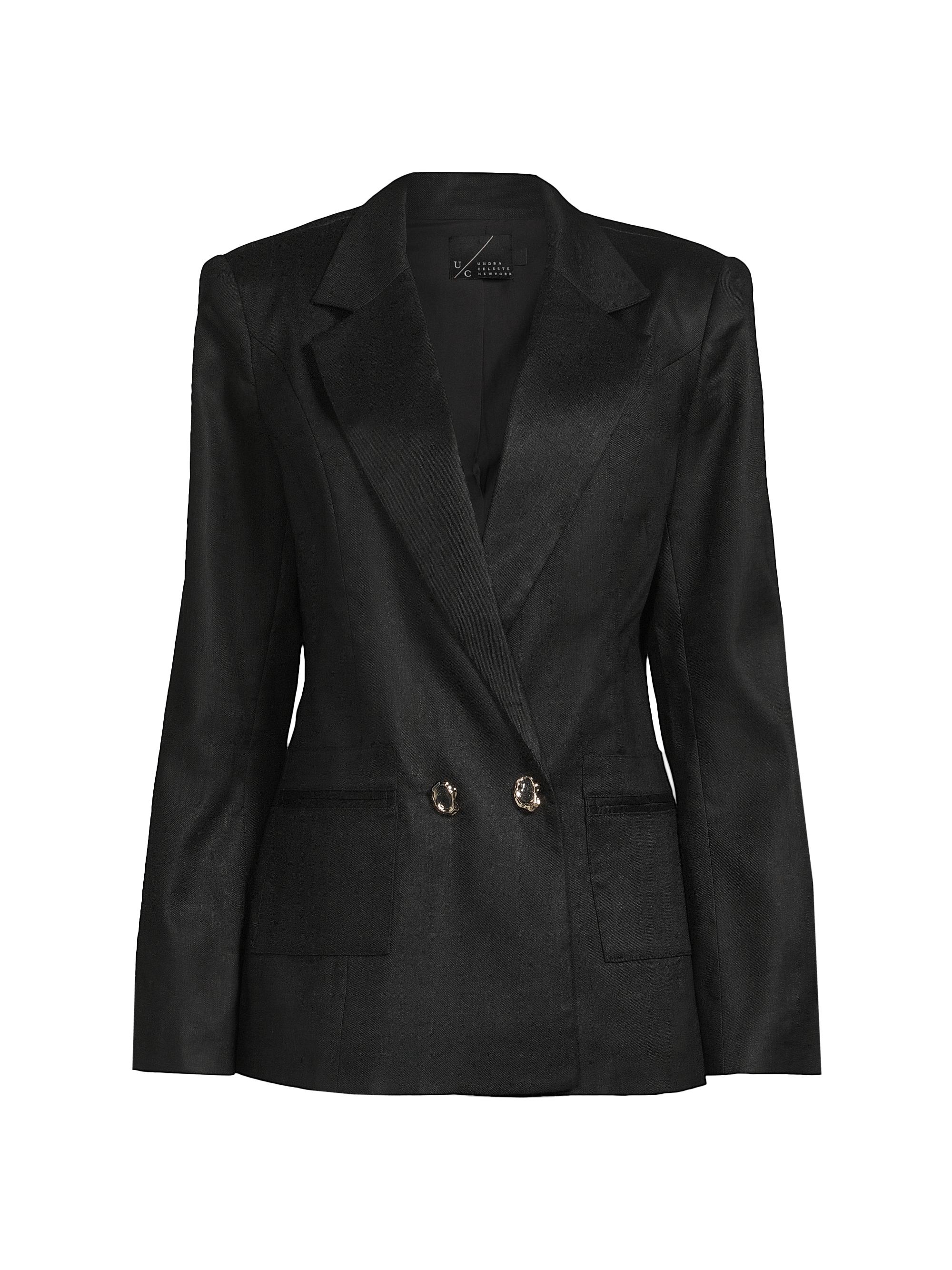 Alice + Olivia Mya Satin-Trim Long Blazer | Saks Fifth Avenue