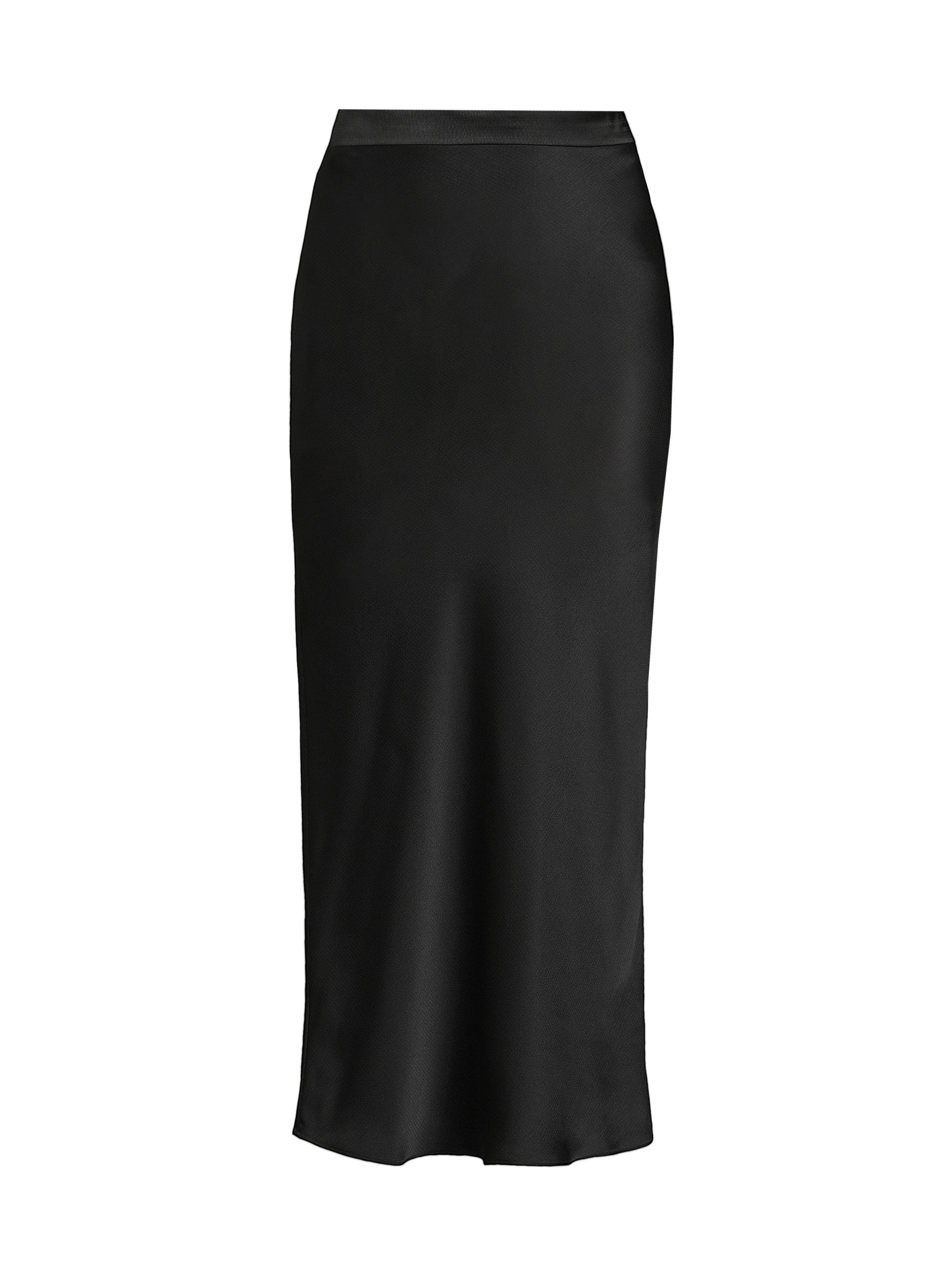 Undra Celeste Women's Bias-Cut Satin Midi-Skirt - Black