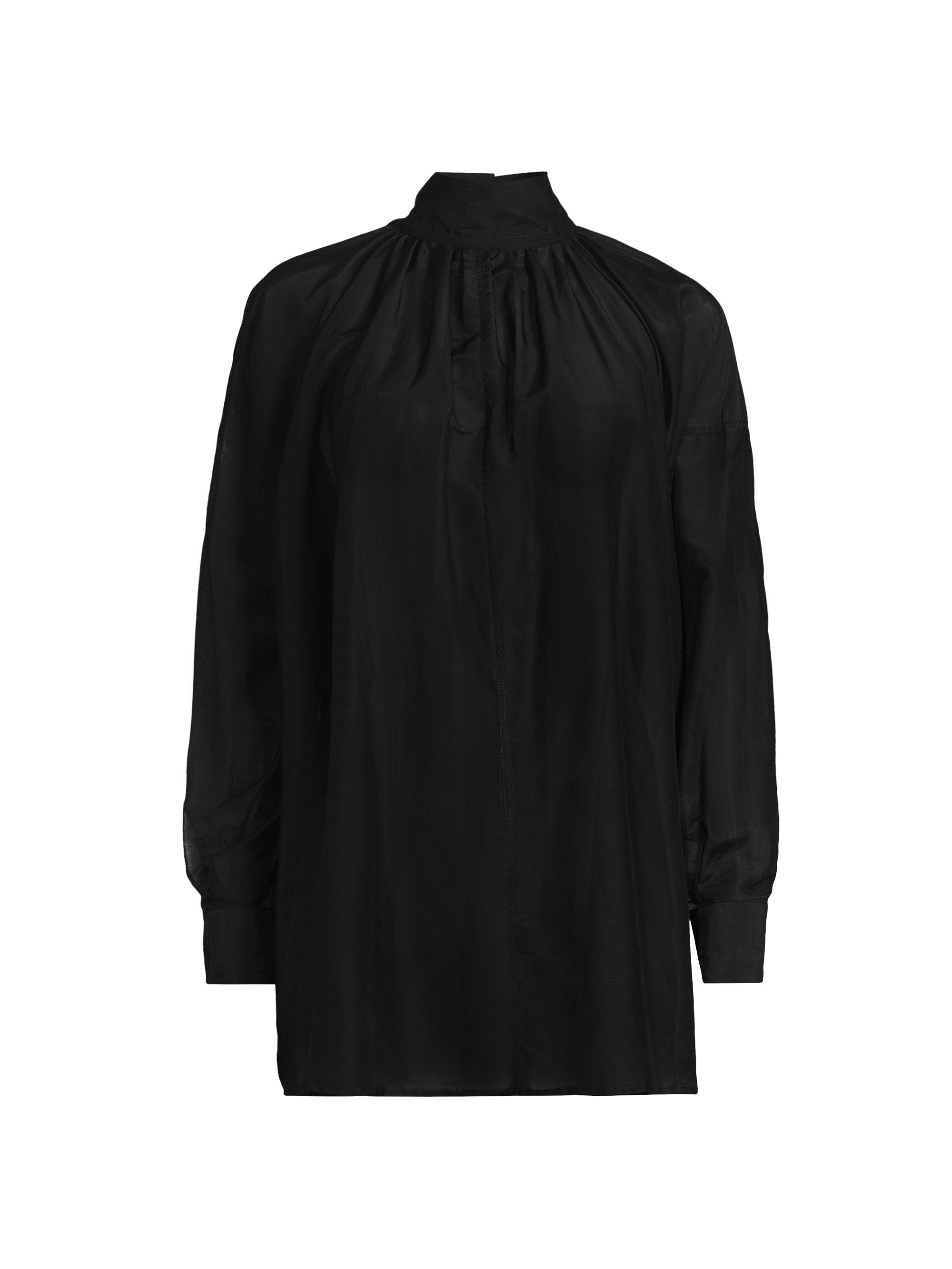 Undra Celeste Women's Poet Cotton-Silk Mock-Neck Blouse - Black