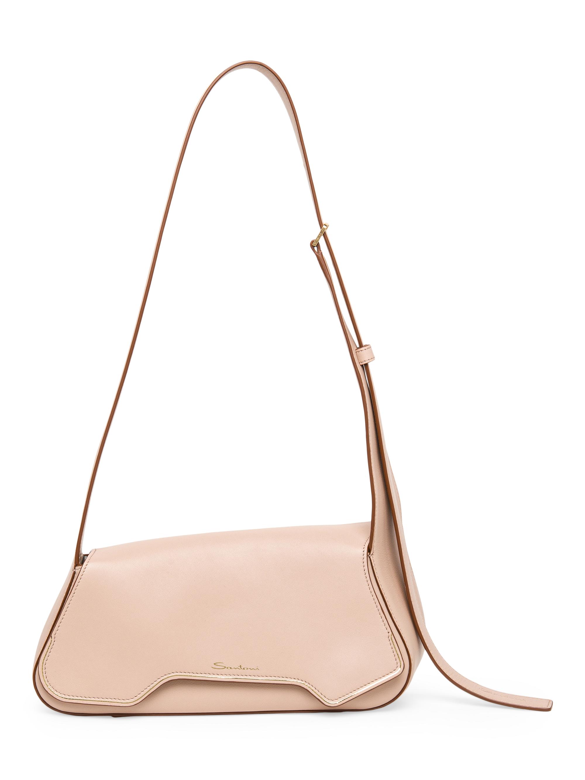 Santoni Women's Soft Pluto Leather Shoulder Bag - Beige