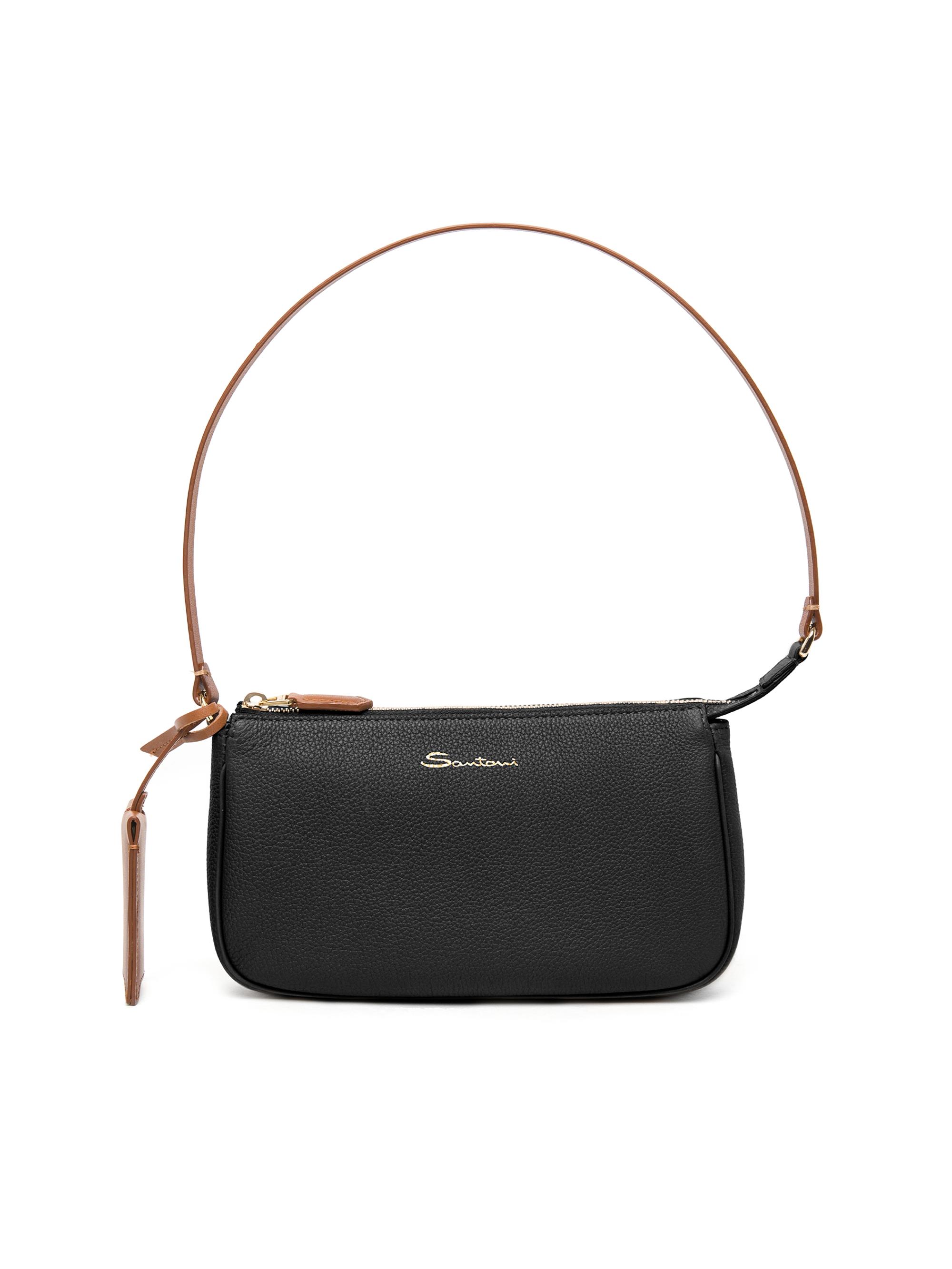 Santoni Women's Mini Leather Shoulder Bag - Black