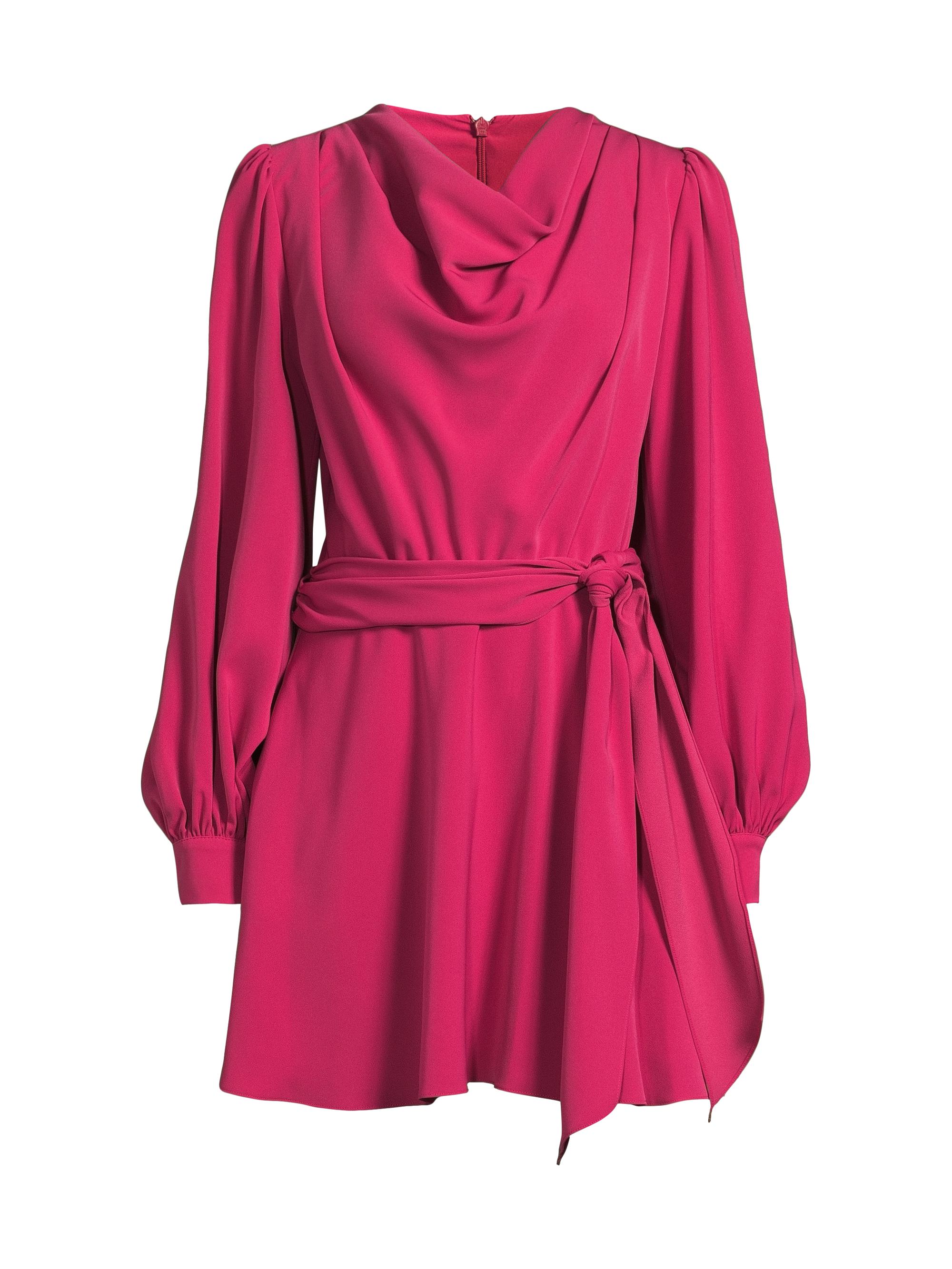 Black Halo Women's Russel Draped Tie-Waist Minidress - Berry Pink