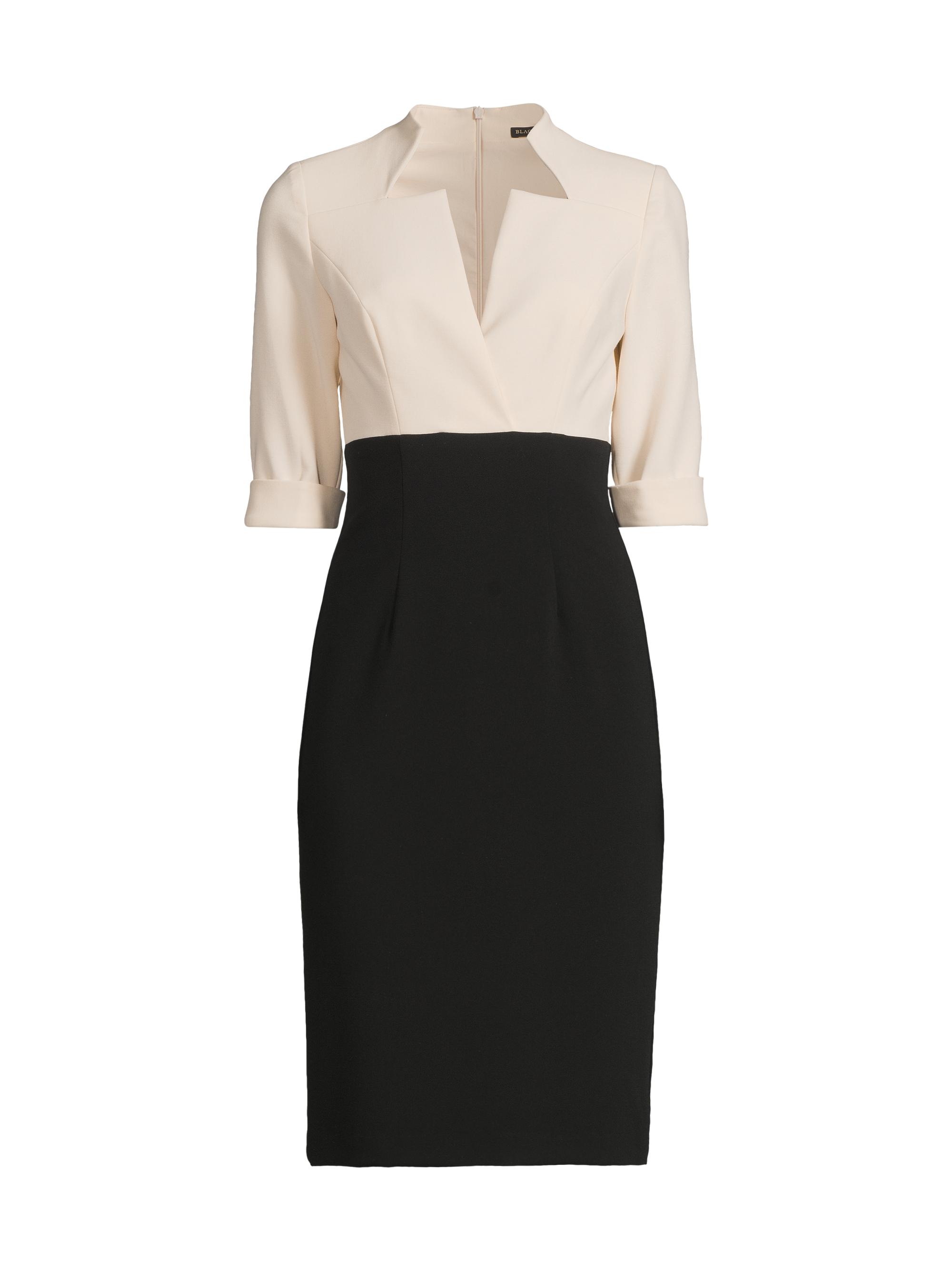 Black Halo Women's Vespera Two-Tone Sheath Dress - Biscotti Black