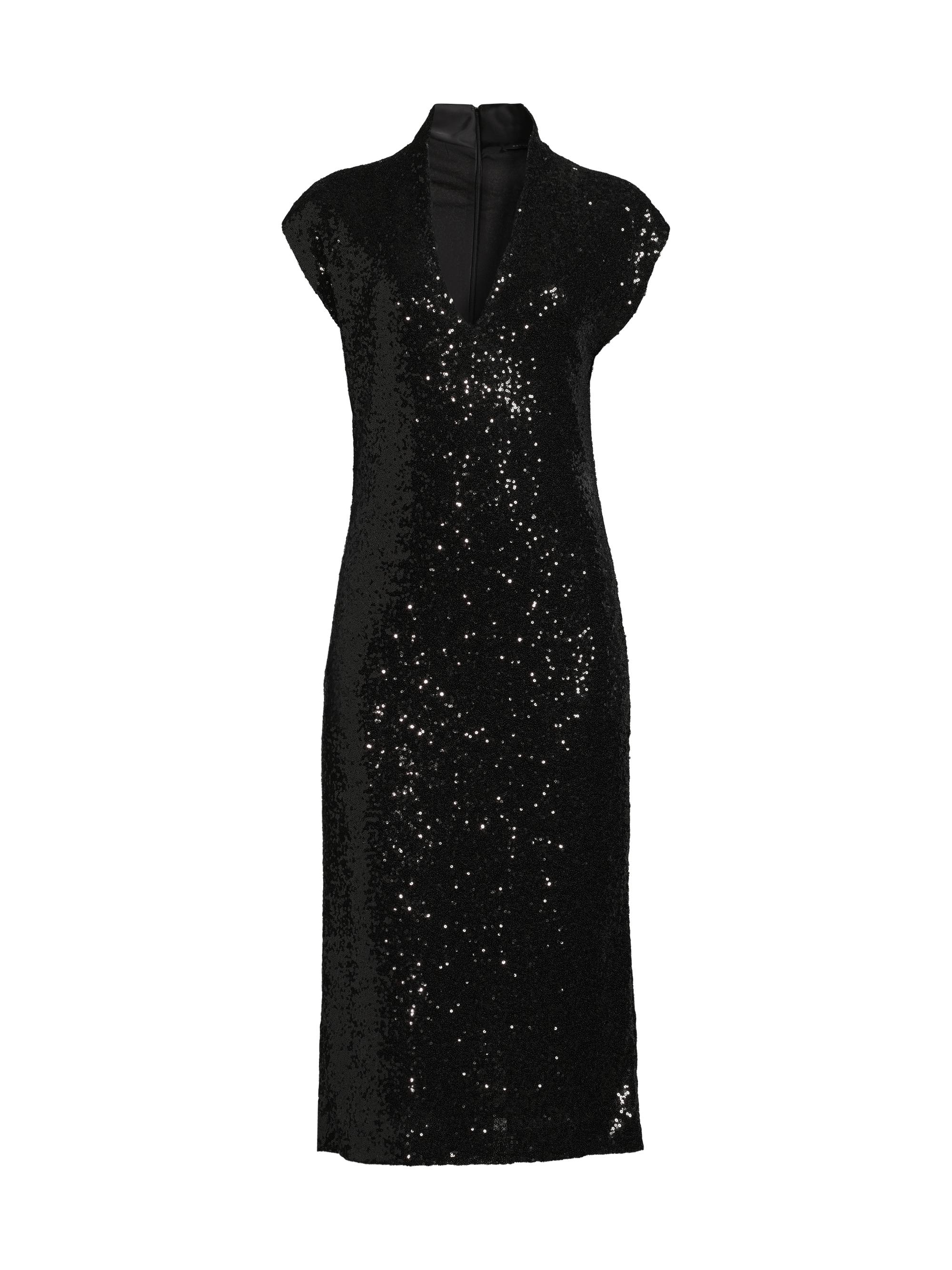 Natori Women's Sequined V-Neck Midi-Dress - Black