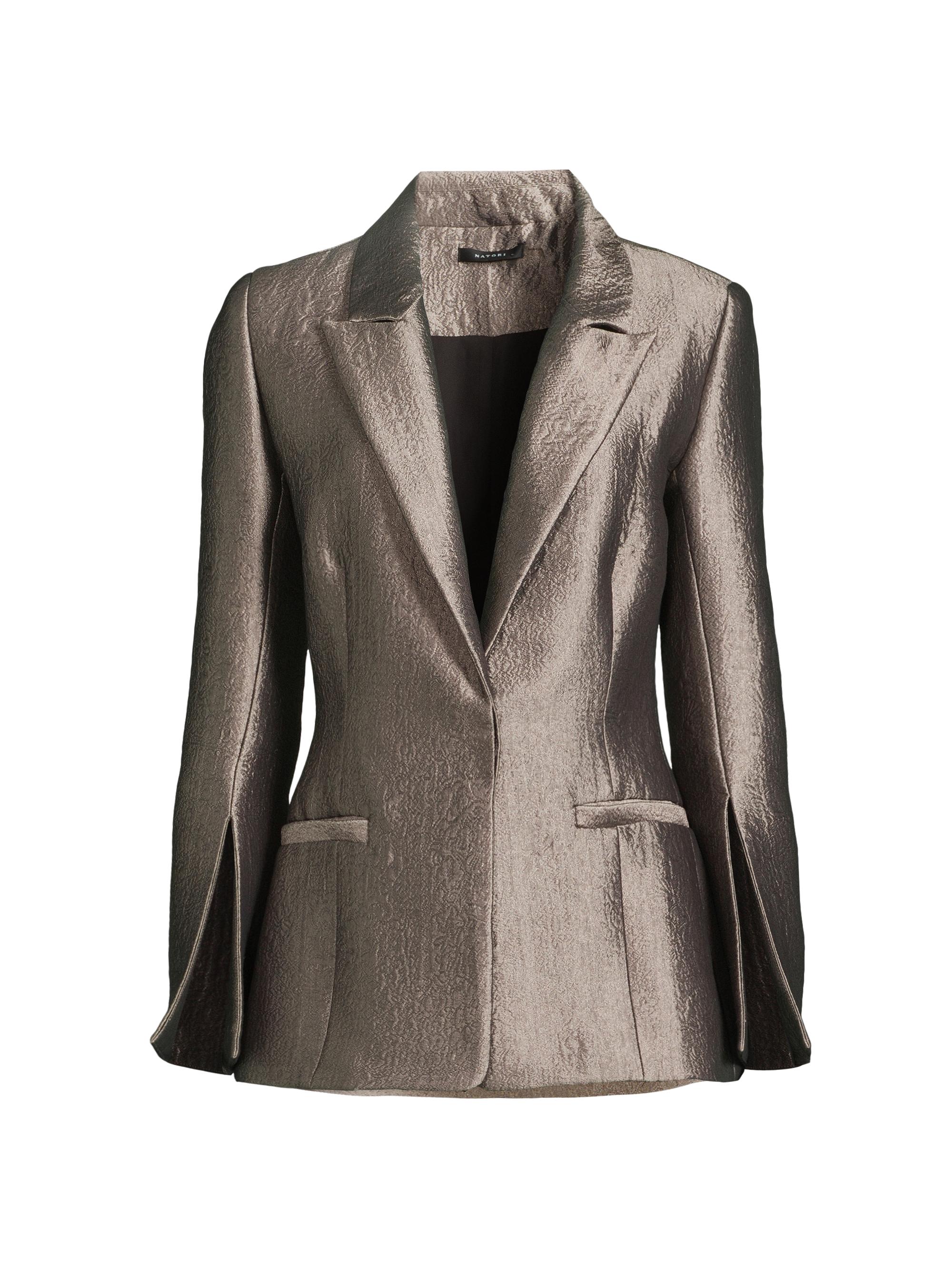 Natori Women's Metallic Jacquard Blazer - Alloy
