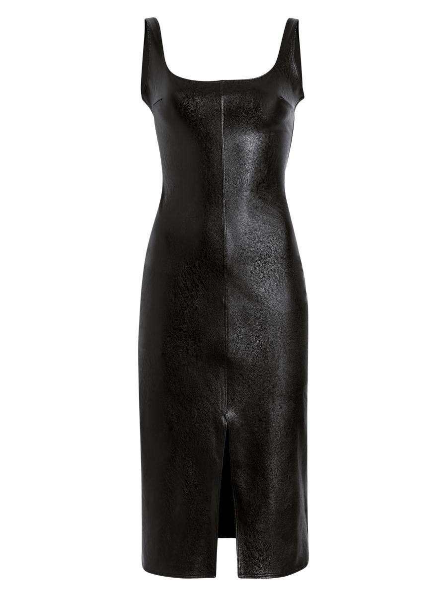 Commando Stretch Faux-Leather Scoopneck Midi-Dress | Saks Fifth Avenue